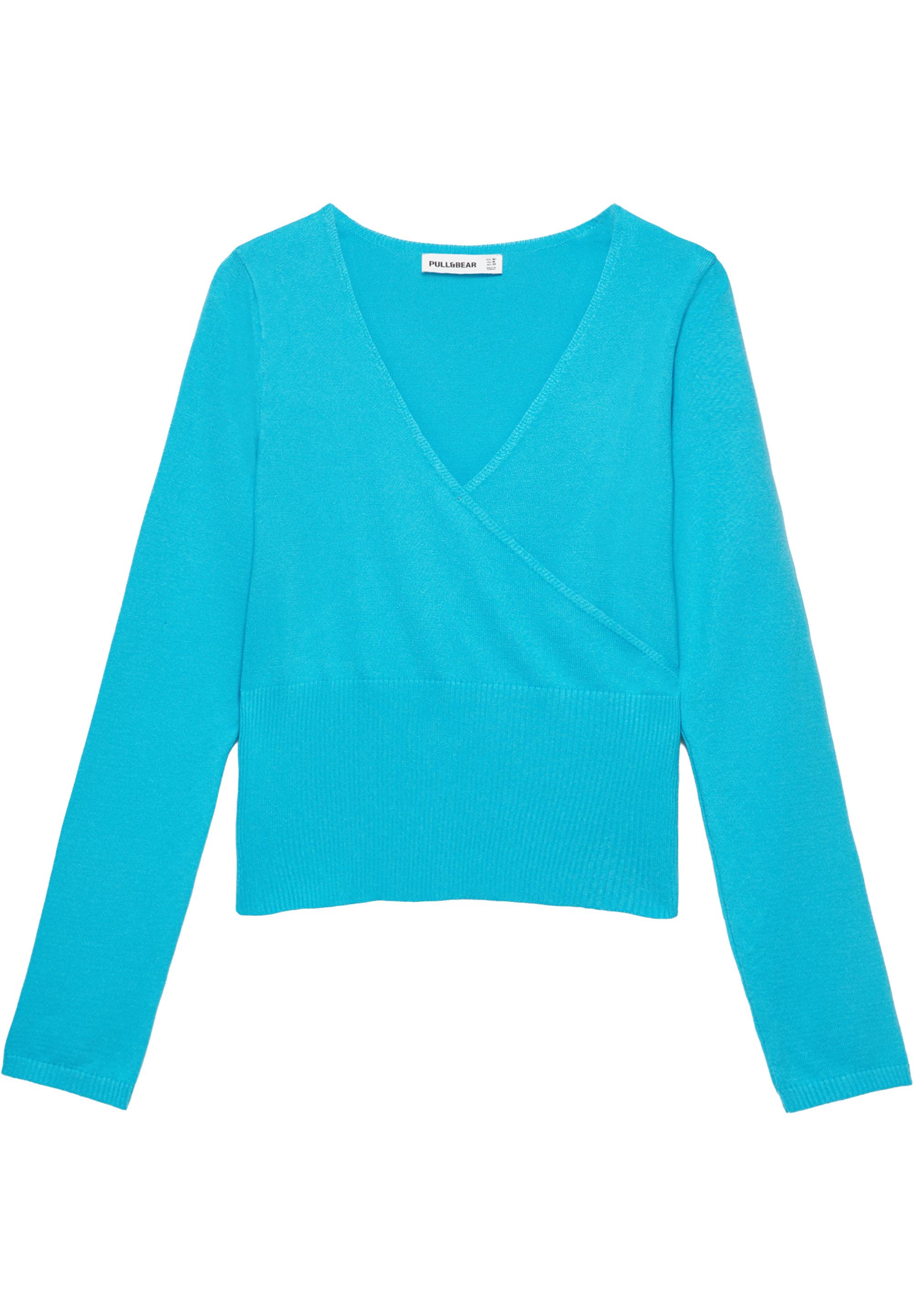 Surplice neck jumper — Turquoise