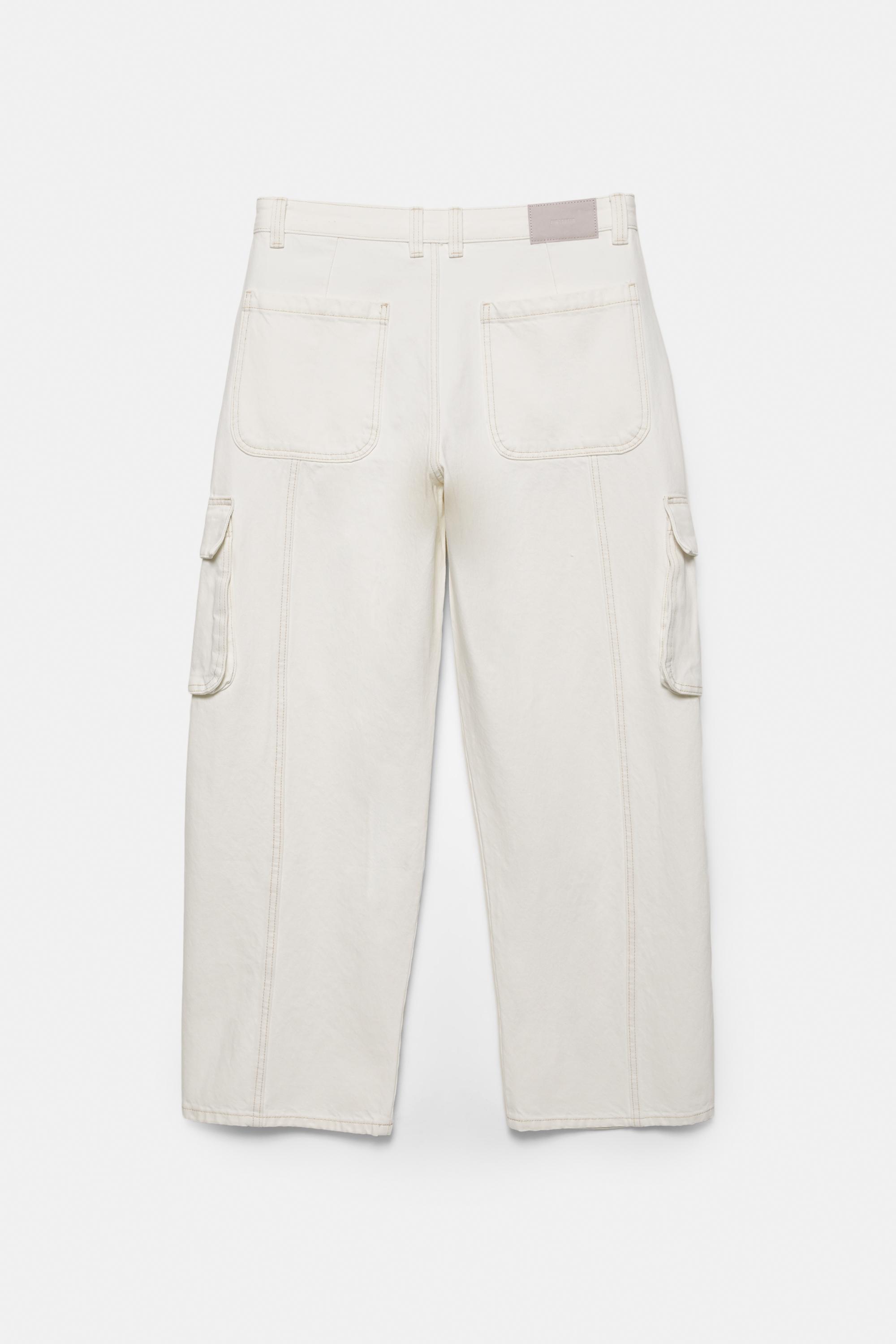 Baggy cargo jeans — White