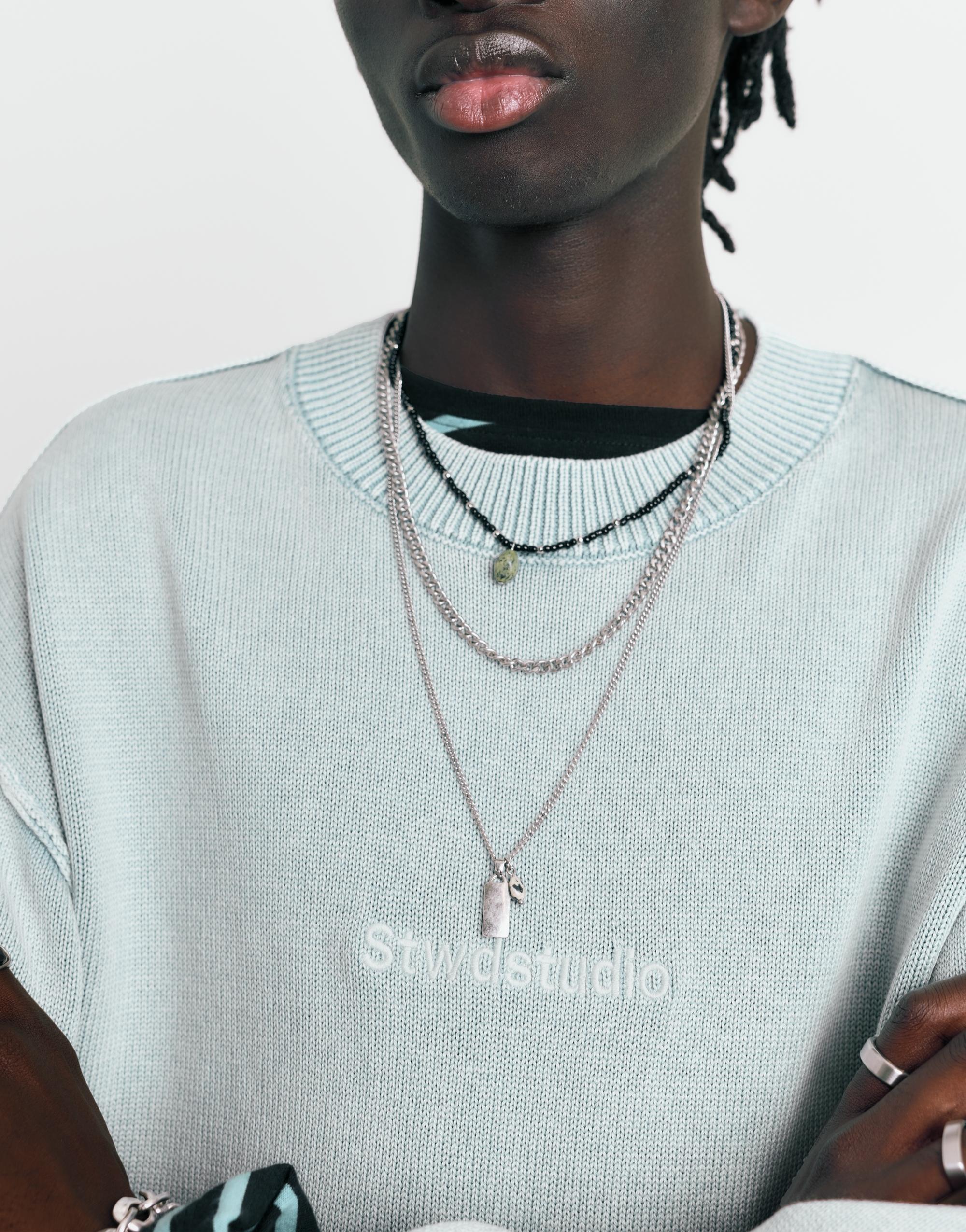 STWD Studio embroidered jumper — Faded blue