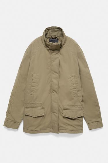 Short parka with a high neck — Dark khaki 7