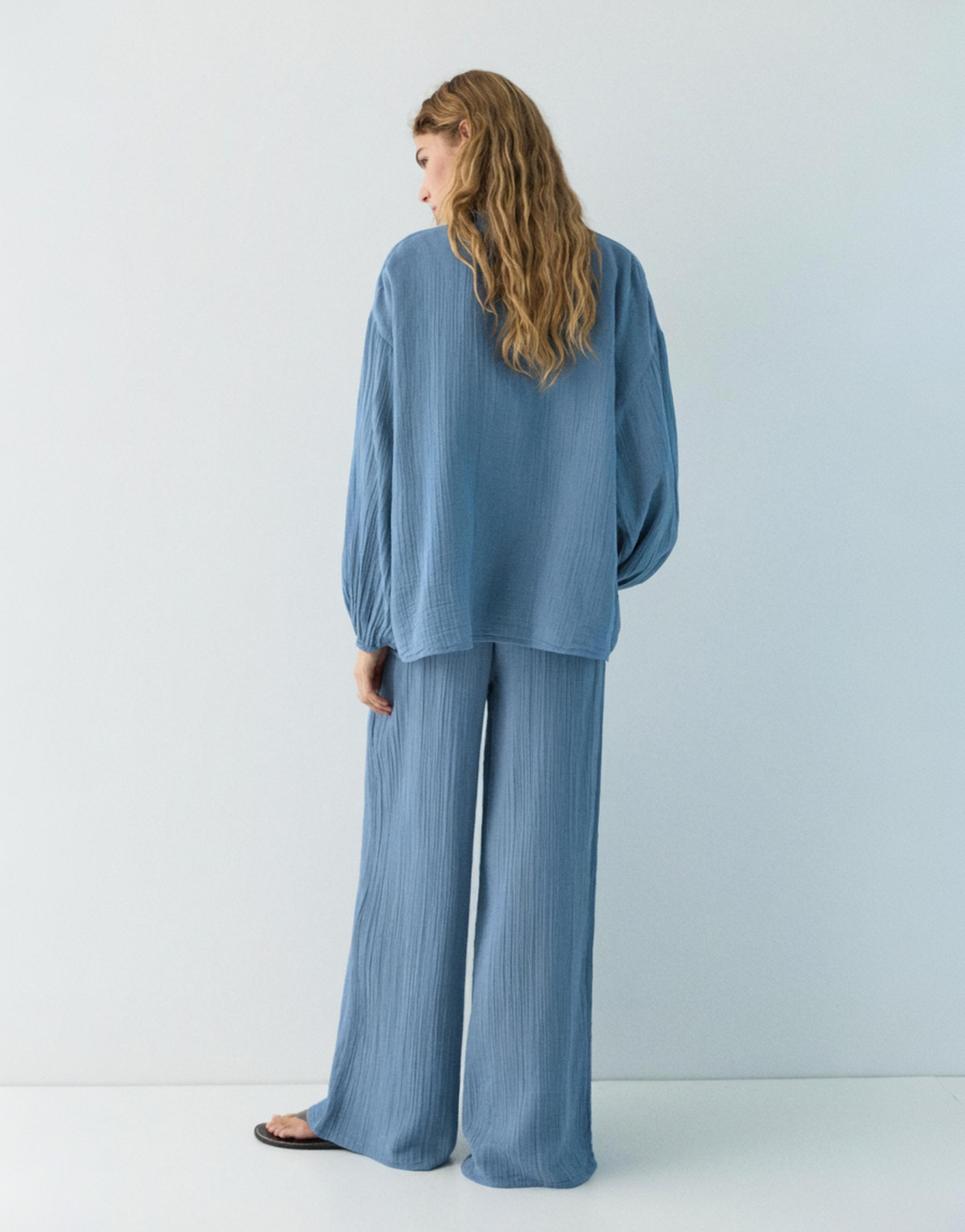 Hakim yaka Şile bezi gömlek - Görsel 28