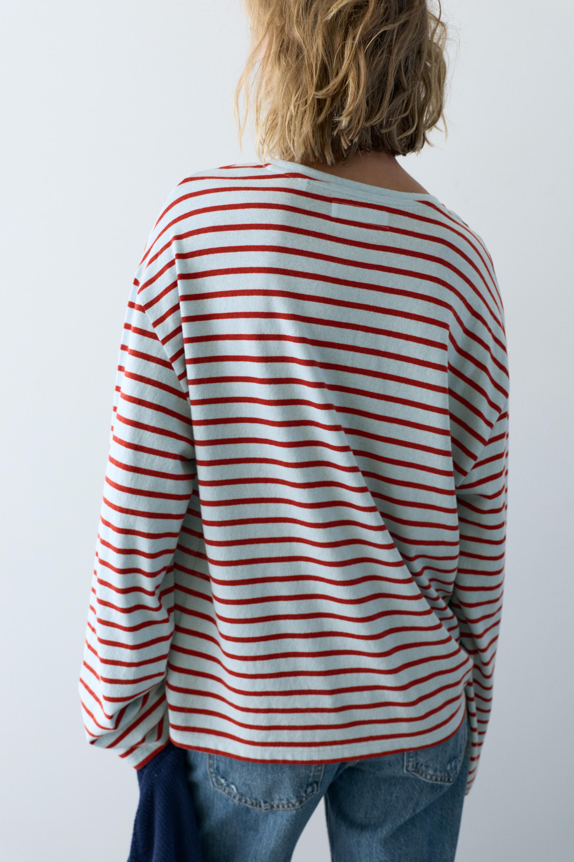 Çizgili uzun kollu t-shirt - Görsel 15