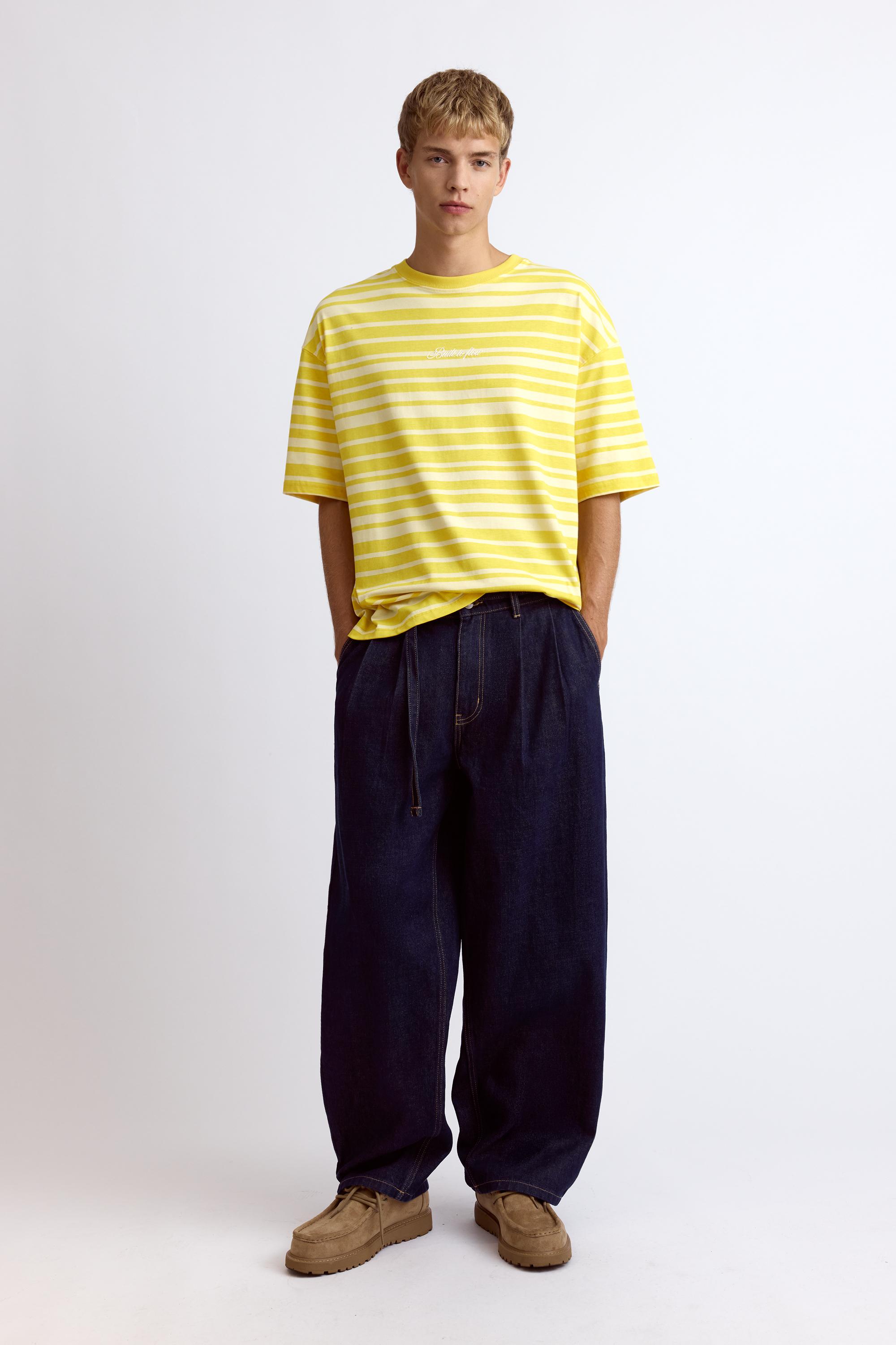 Pull&Bear Pileli kemerli relaxed jean
