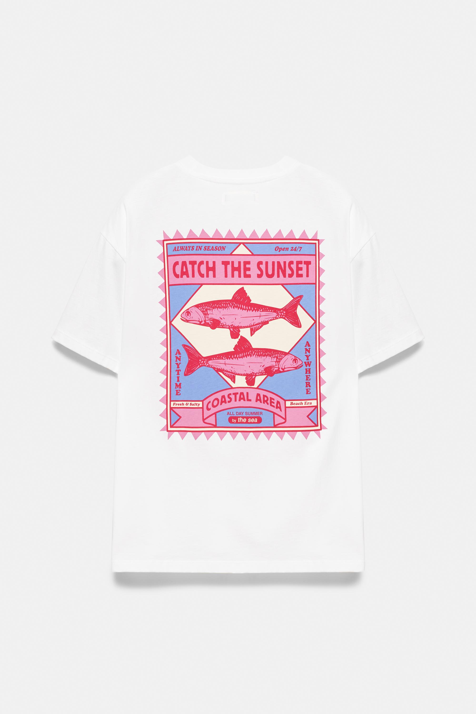Fish graphic T-shirt — White