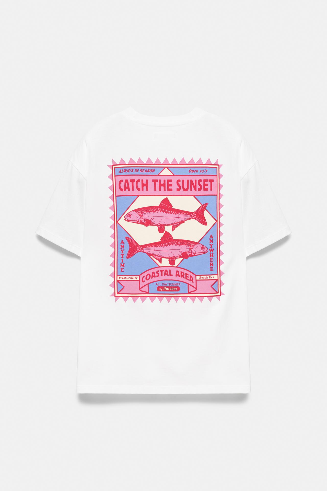 Fish graphic T-shirt — White
