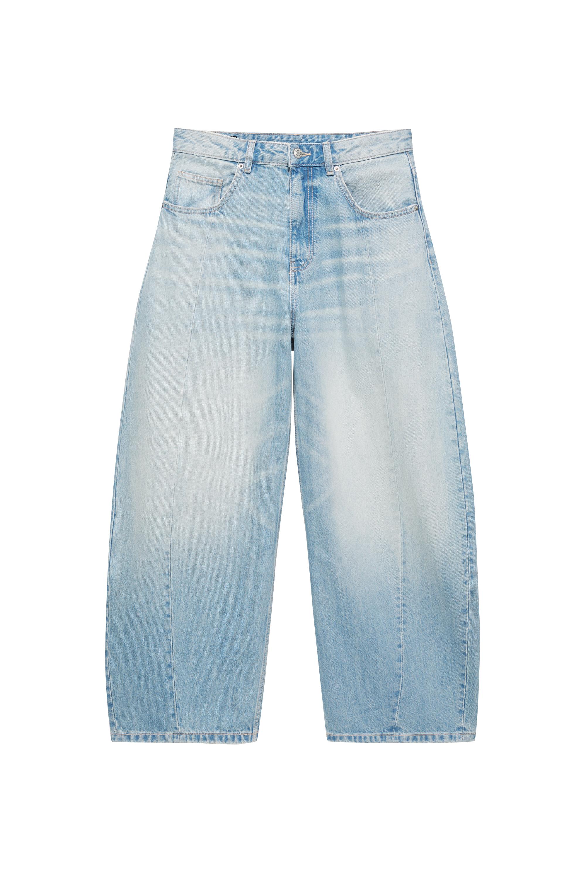 Pull&Bear Diyelimkiş detaylı barrel jean görsel 8