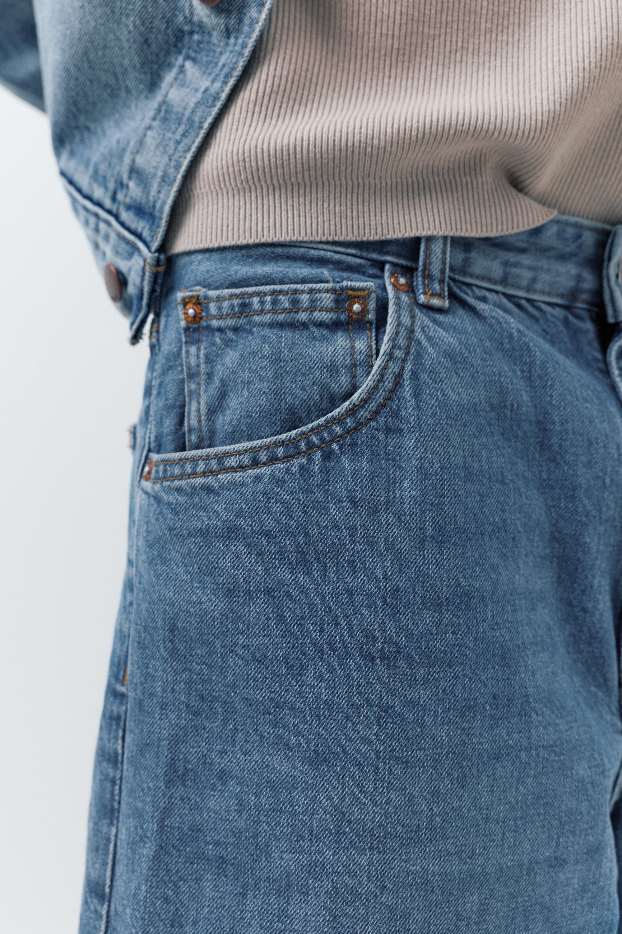 Baggy denim Bermuda shorts — Medium blue
