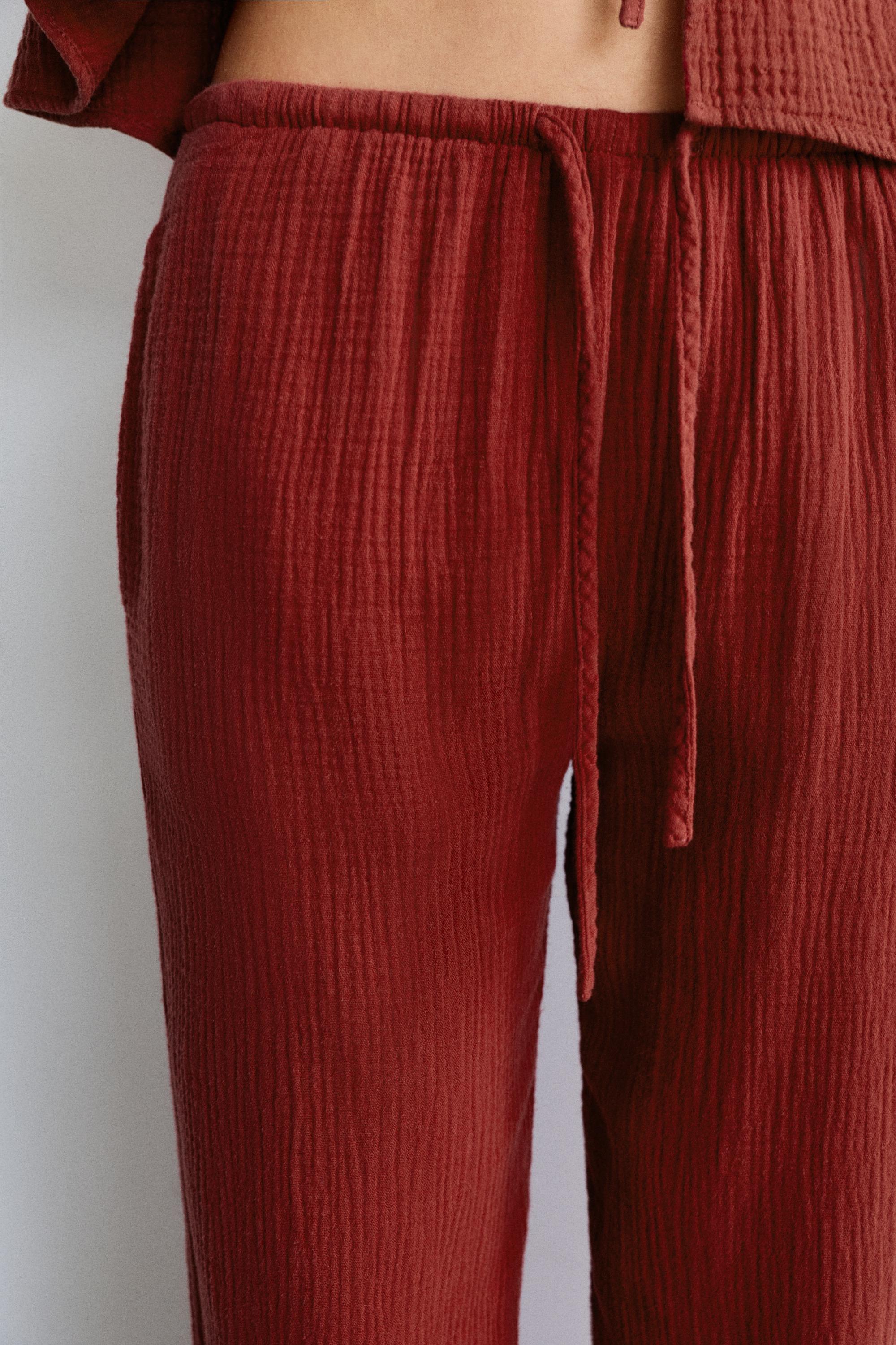 Flowing crepe trousers — Russet