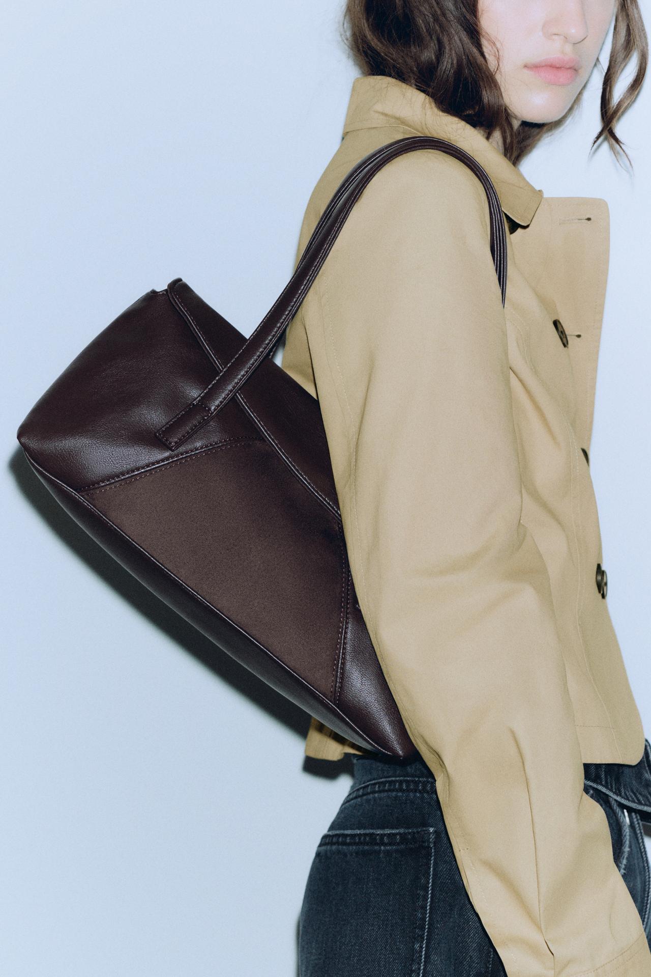 Combined shoulder bag — Brown