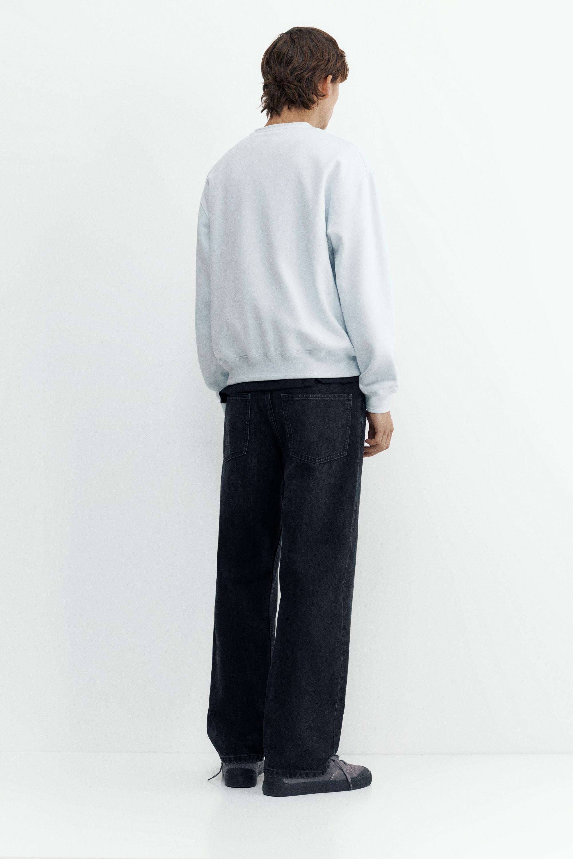 Relaxed fit round neck sweatshirt — Sky blue