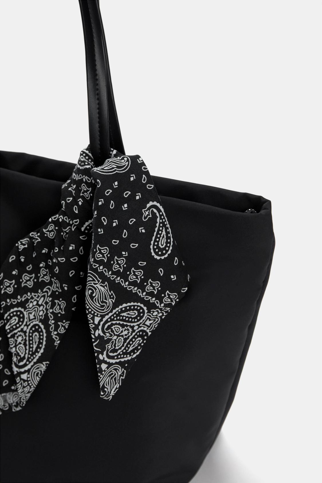Nylon shopper with scarf detail - PULL&BEAR 