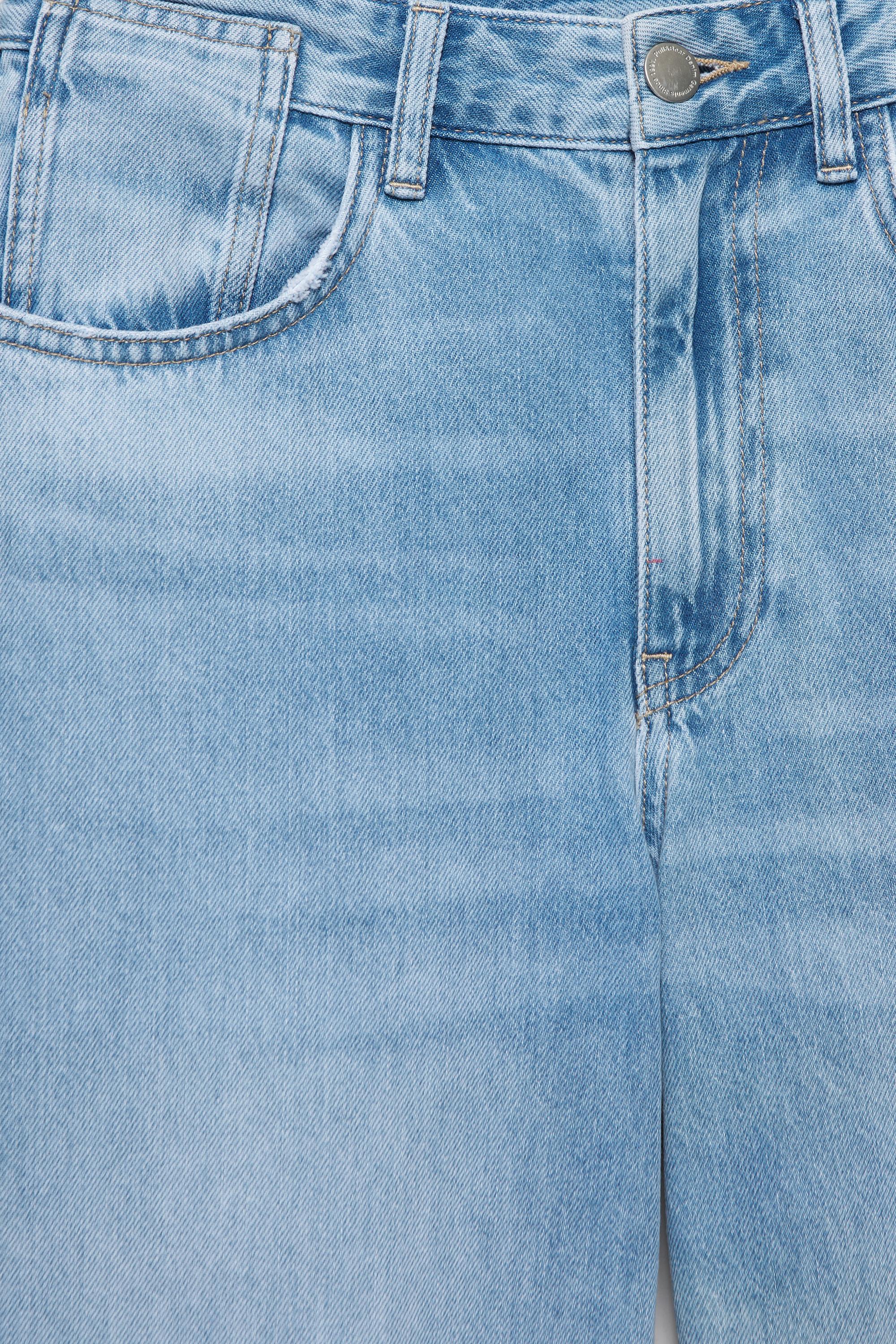 Wide-leg jeans with bows — Pale blue