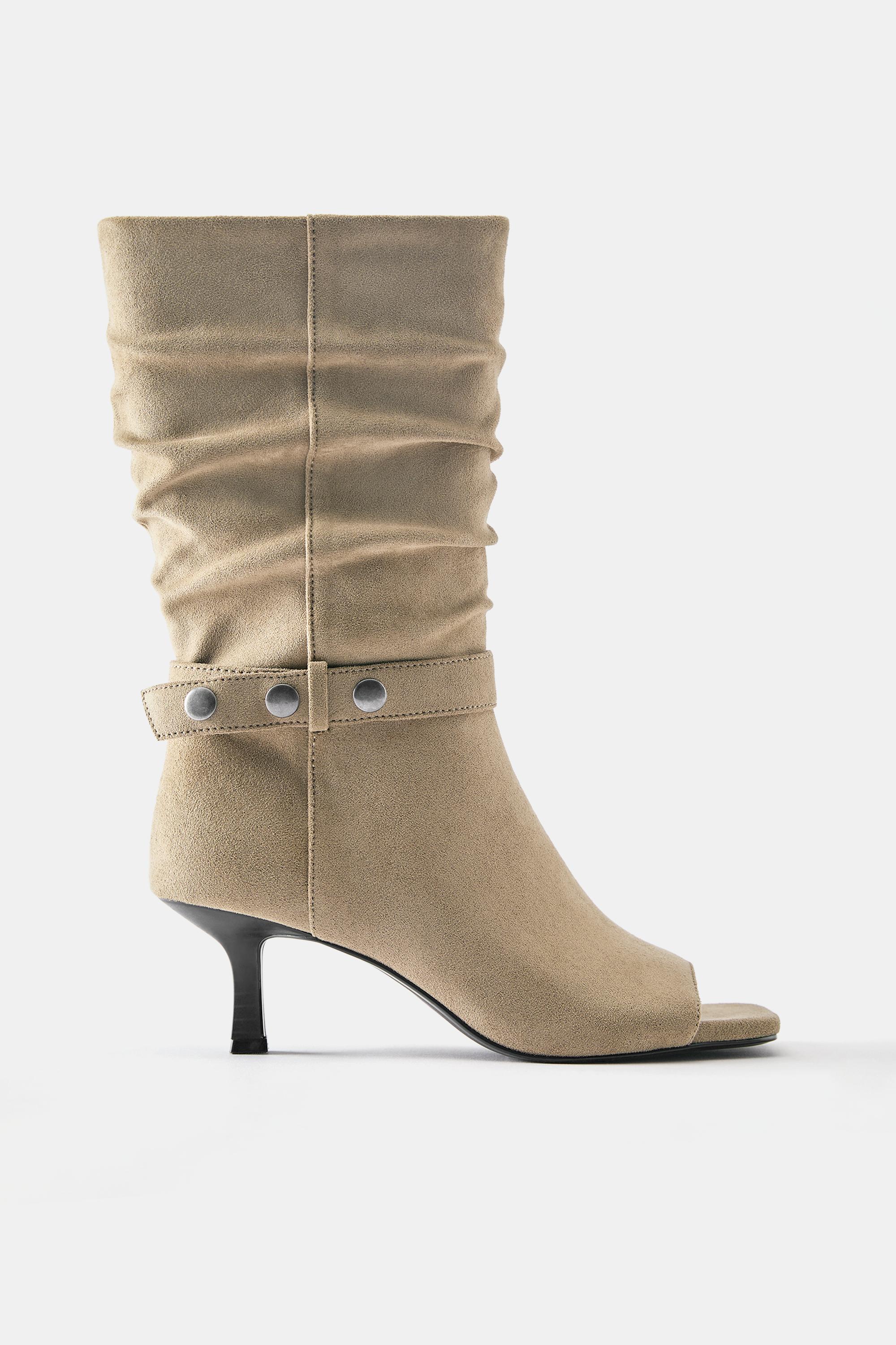 high-heel ankle boots — Brown