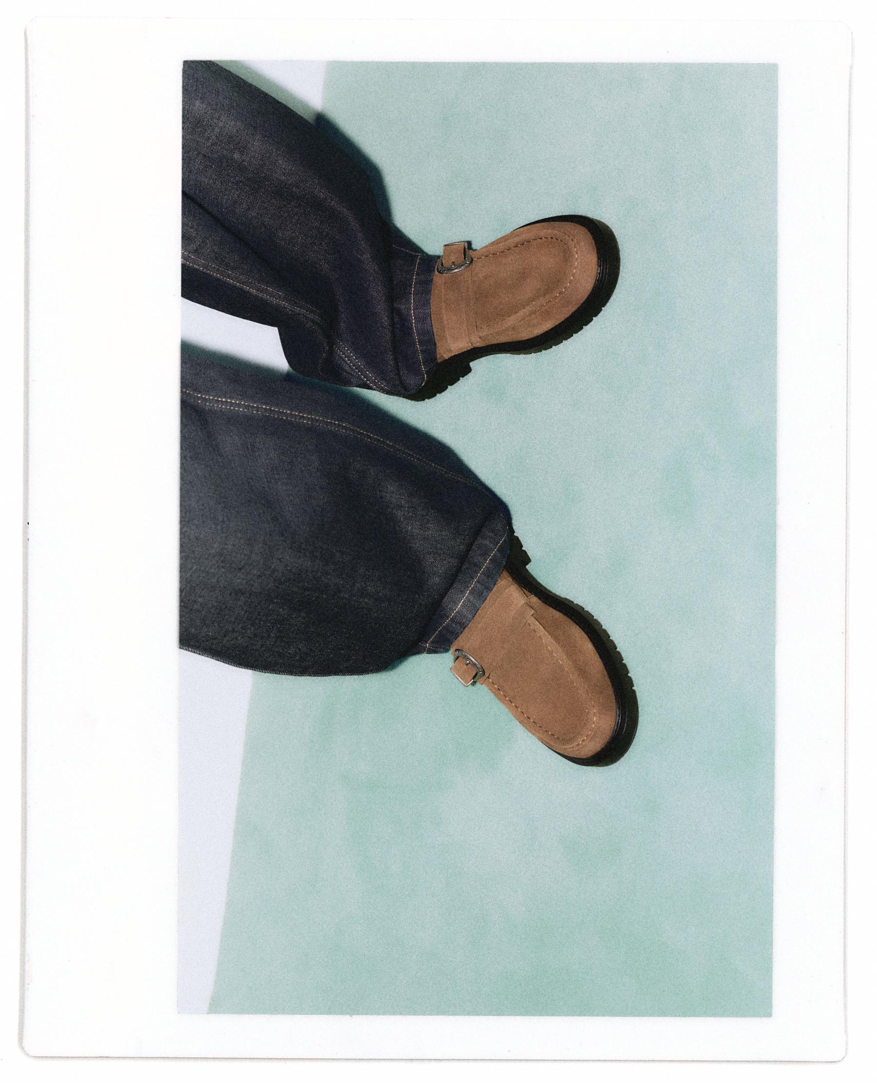 Leather cowboy loafers — Brown