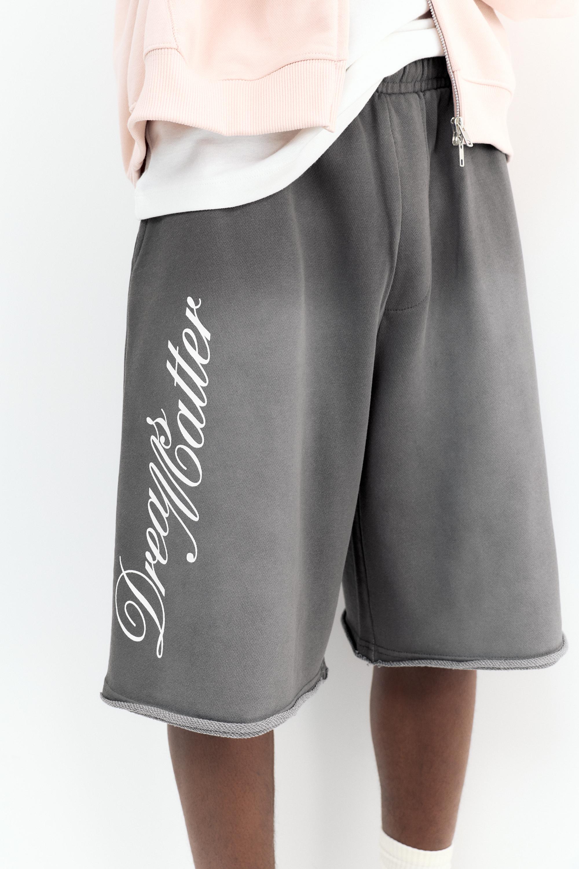 Graphic skater Bermuda sweatshorts — Grey