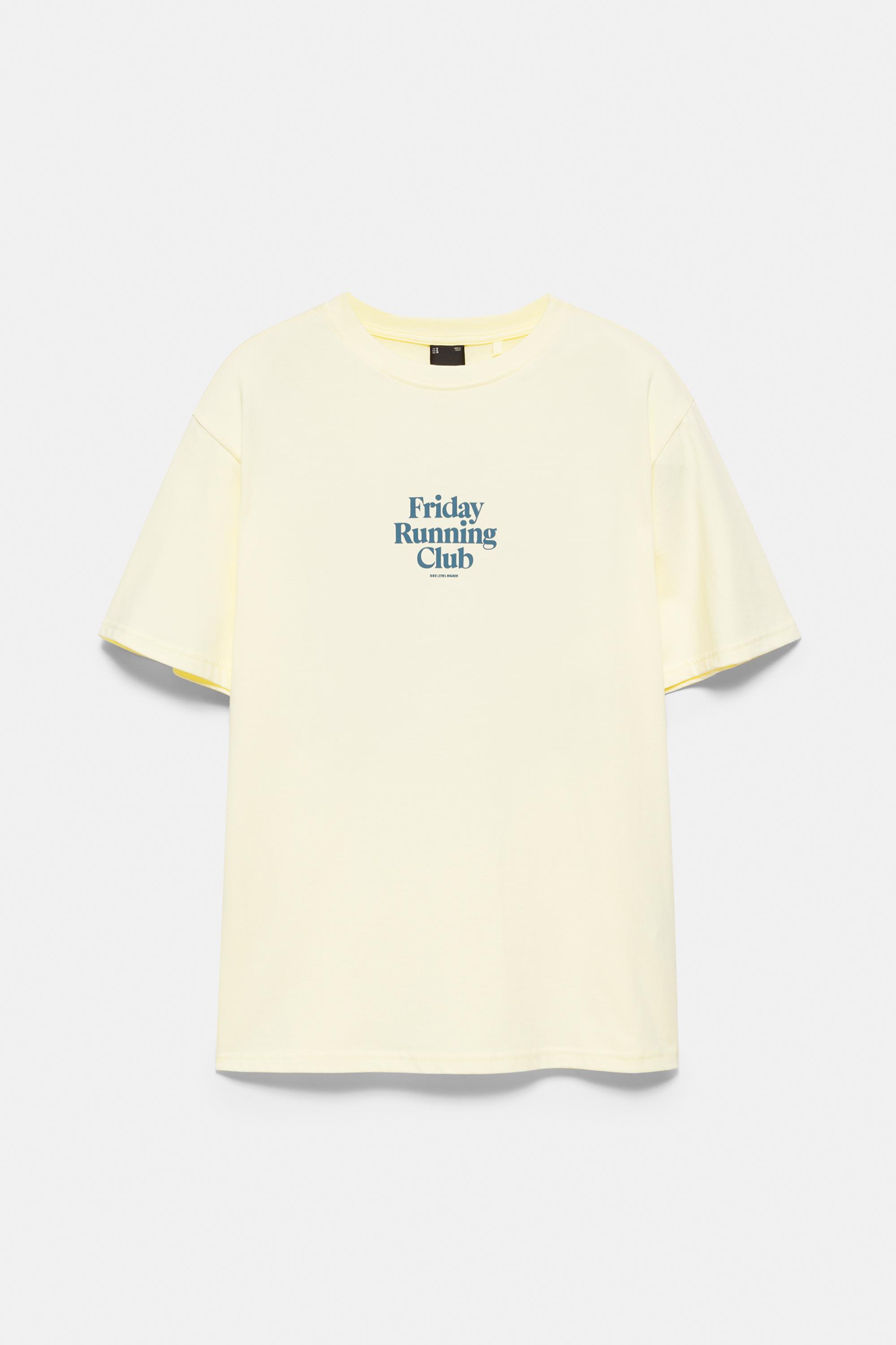 Friday Running Club graphic T-shirt — Yellow