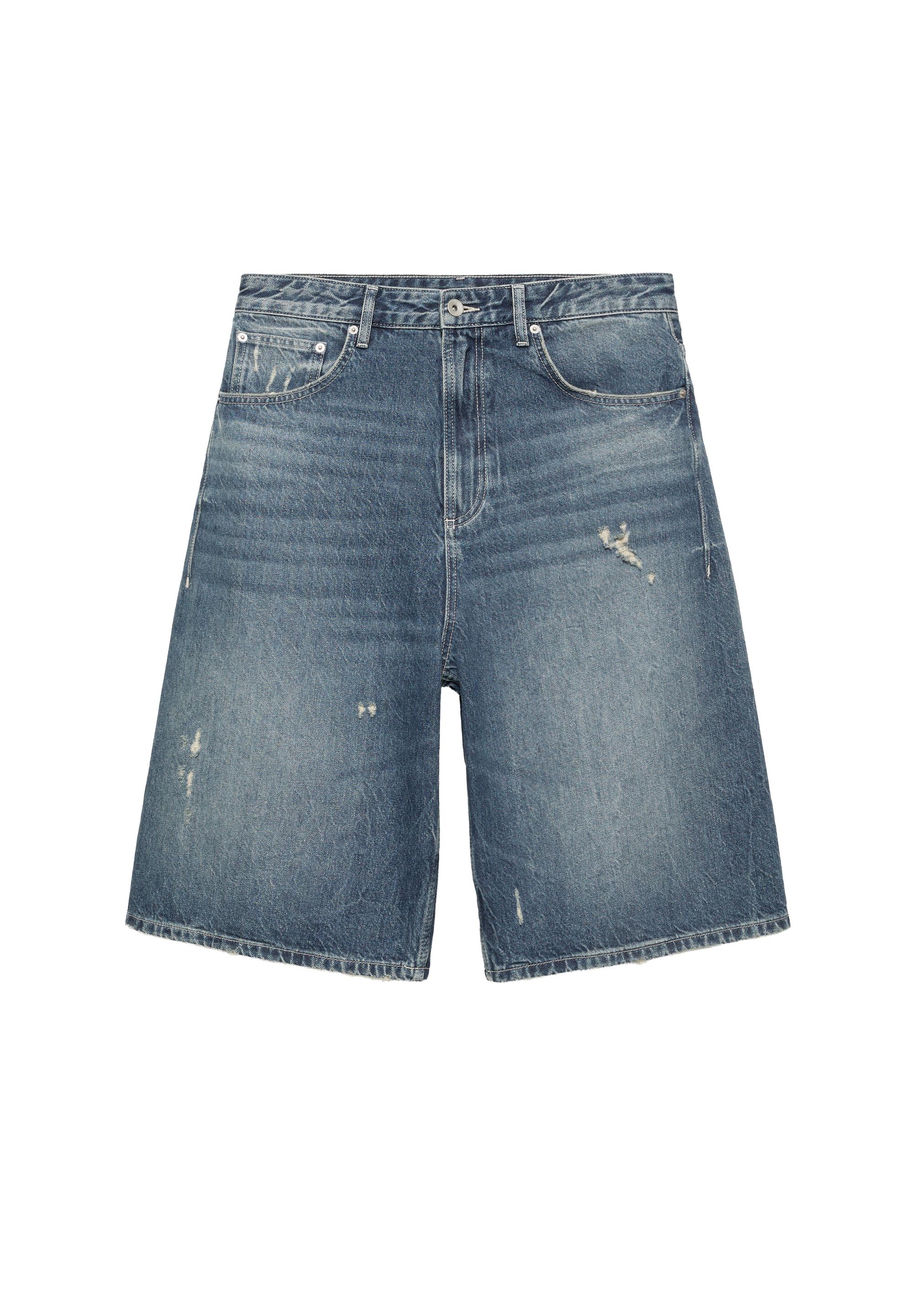 Ripped detail jorts — Blue