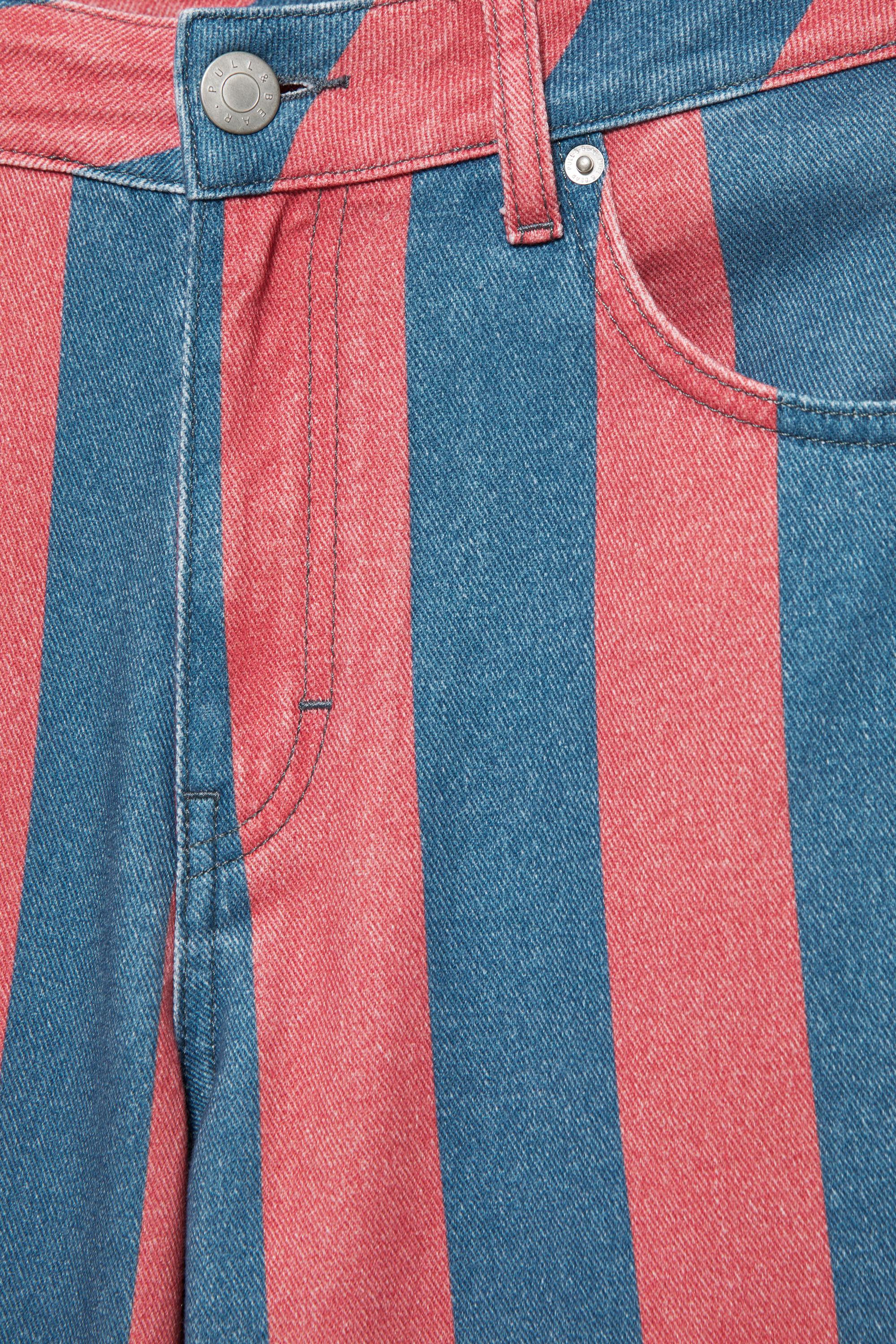 Pull&Bear Çizgili düz kesim jean görsel 6