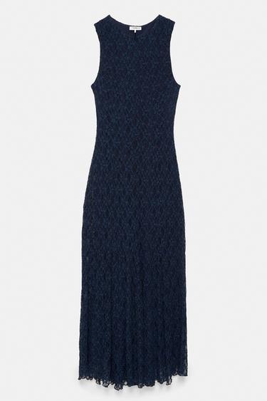 Fitted lace midi dress — Navy 7