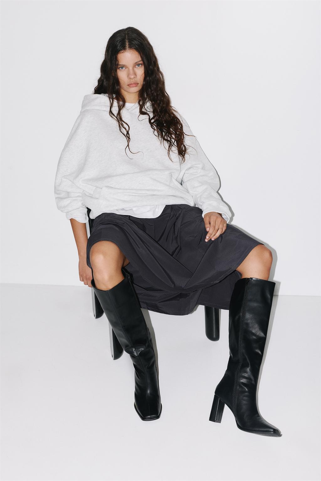 Botas Altas Botines Tacon Piel Negro BOTA ALTA NEGRA ANTELINA