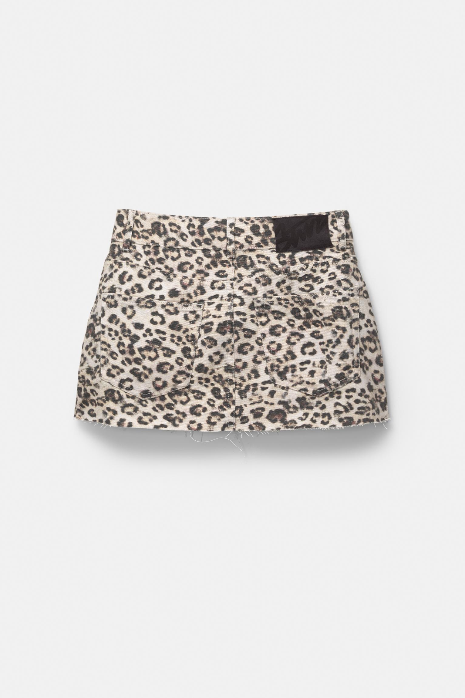 Minifalda vaquera leopardo PULL&BEAR