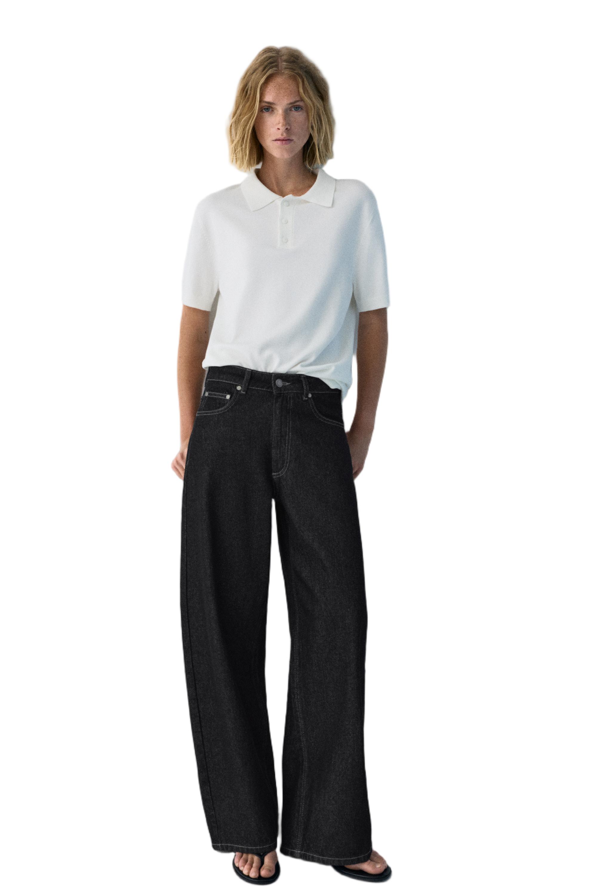 Yıldız desenli barrel jean - Görsel 10
