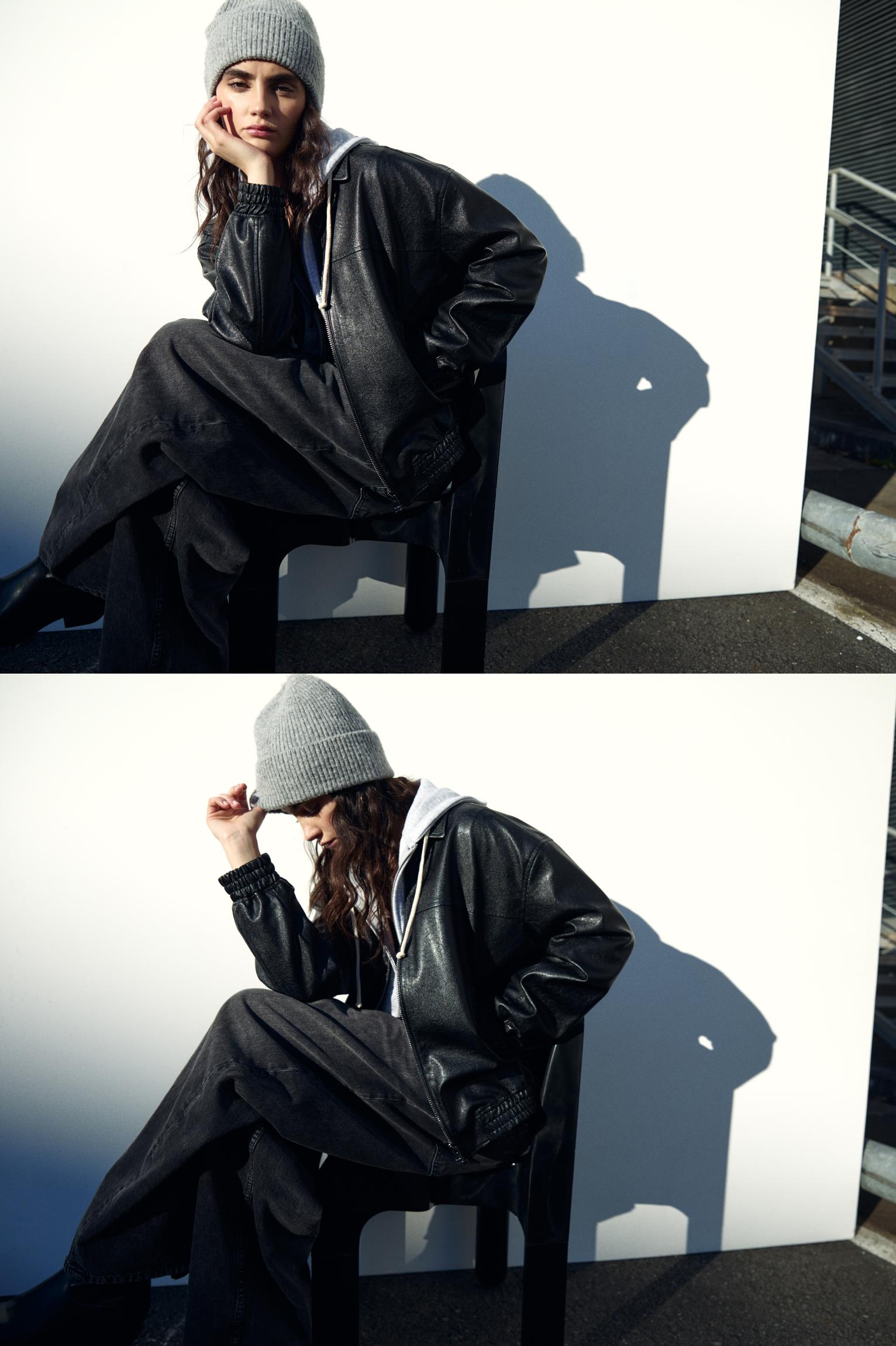 Suni Deri Baba Kesim Ceket - Görsel 15