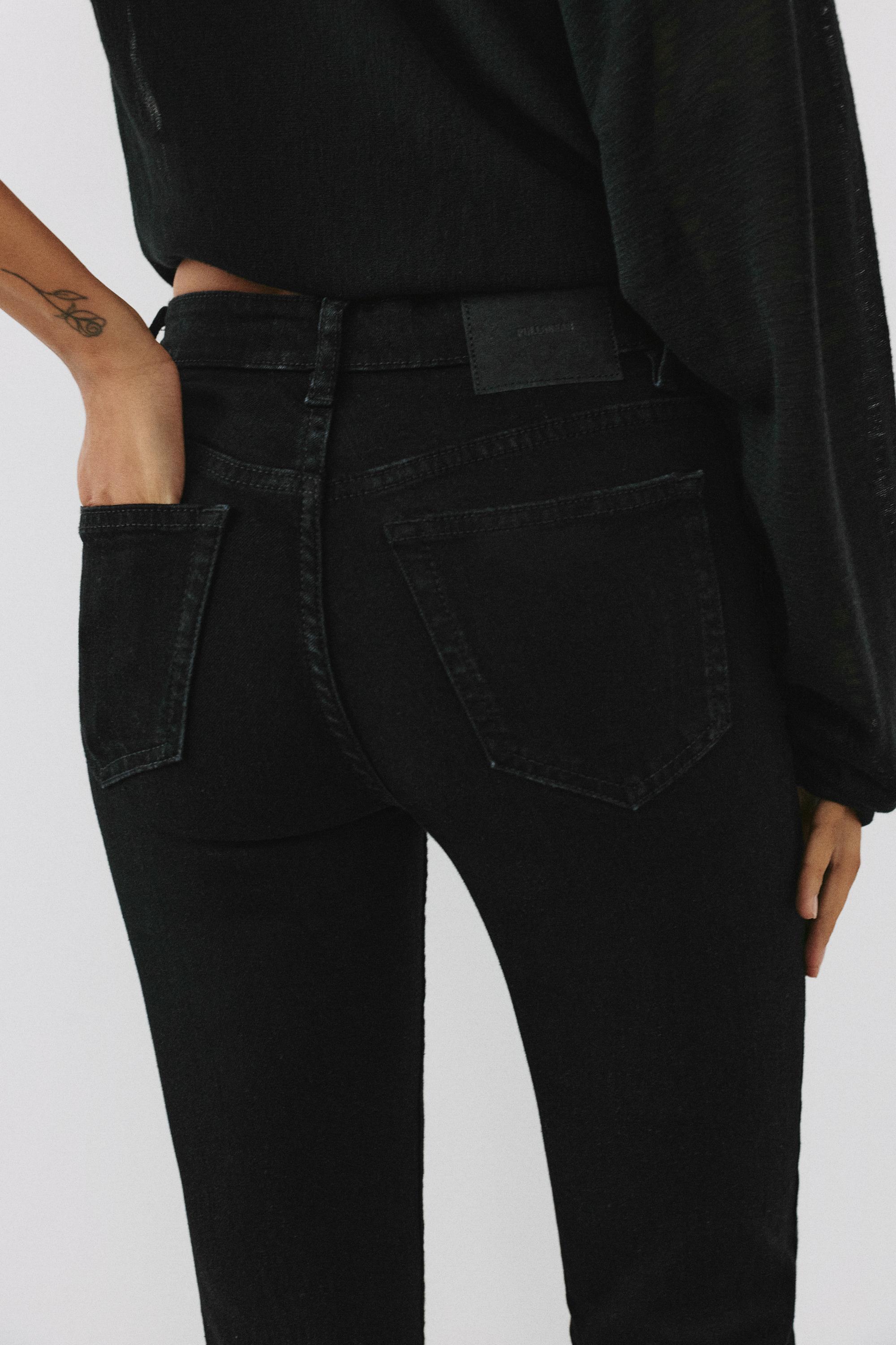 Skinny flared jeans — Black marl