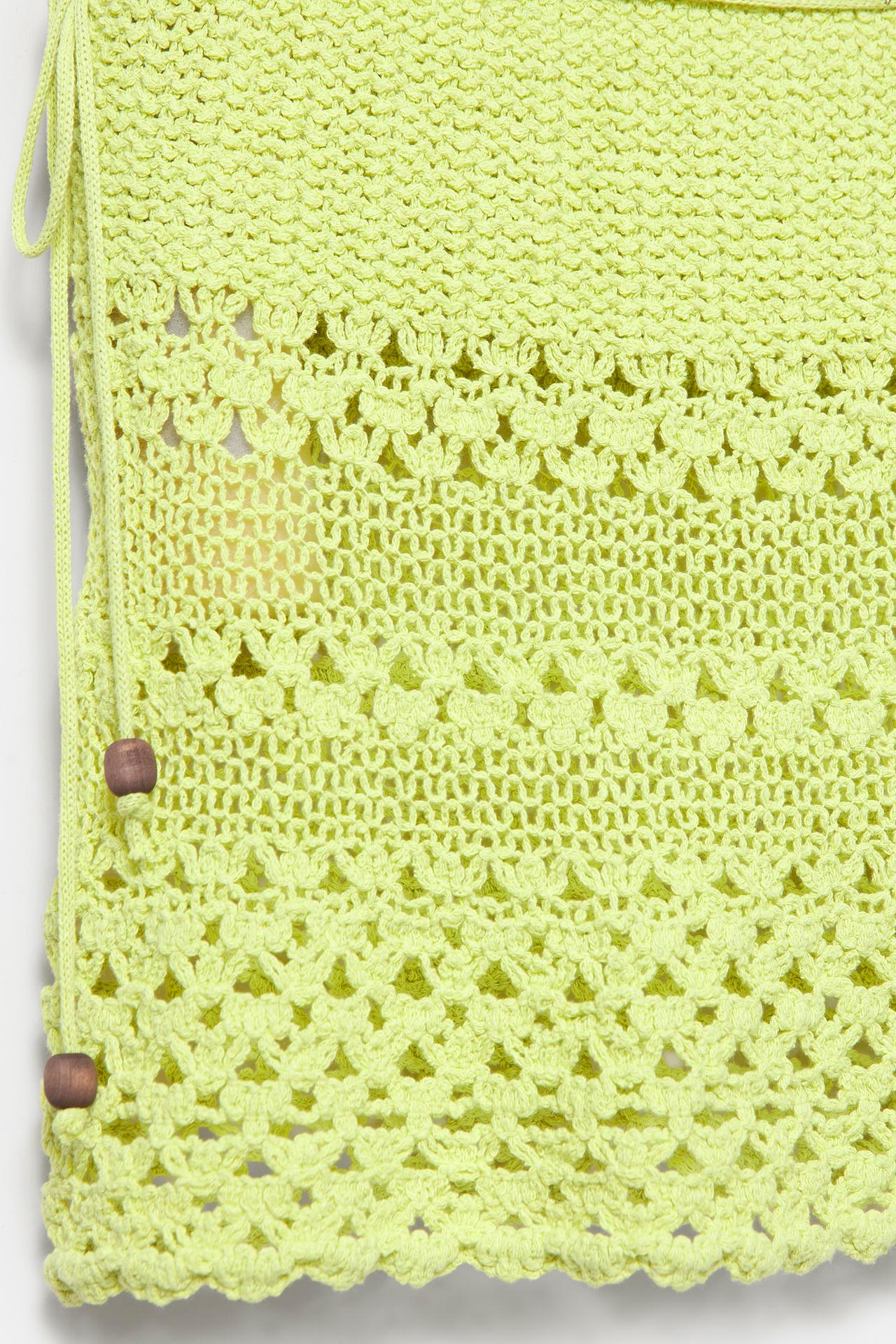 Crochet mini skirt — Lime