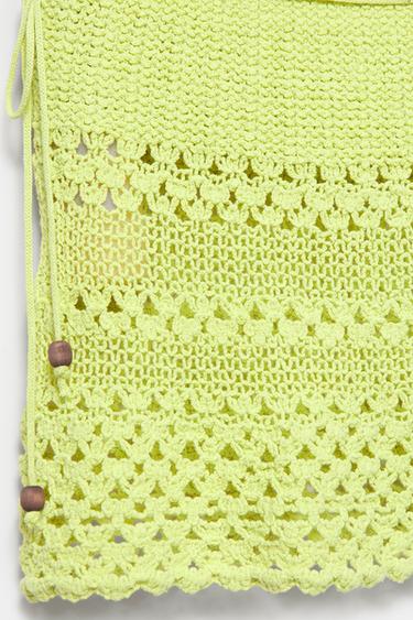Crochet mini skirt — Lime 8