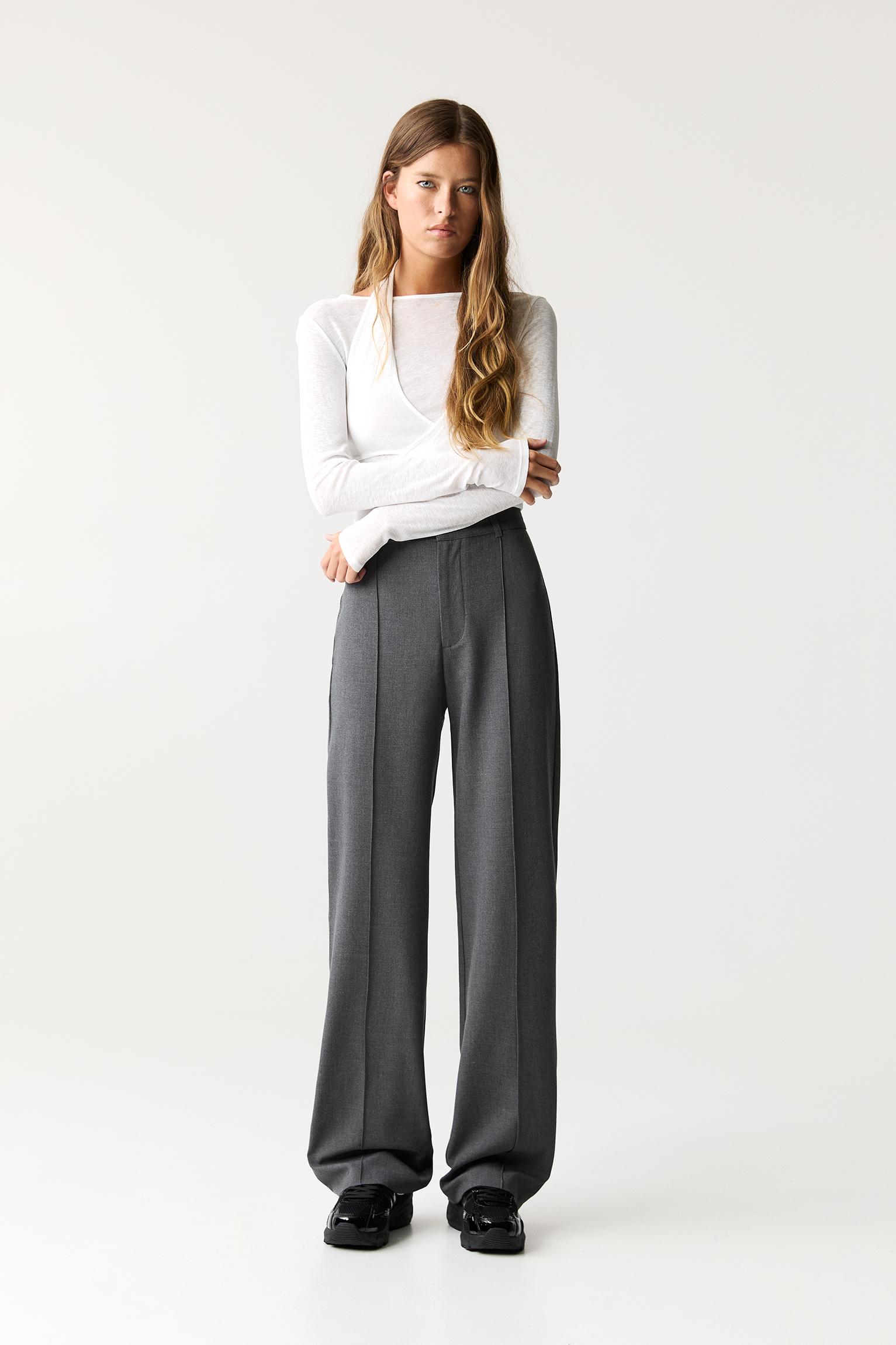 Smart trousers with seam detail — Grey