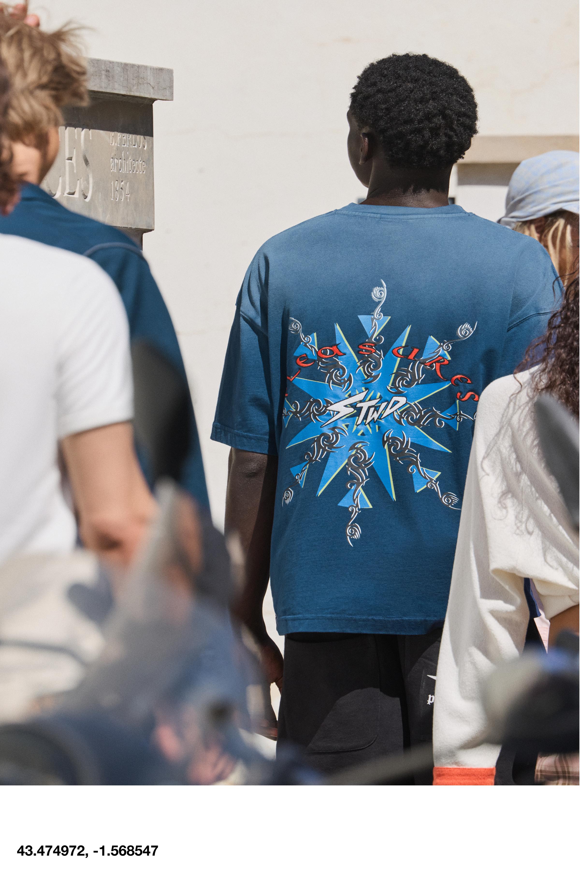 Pleasures x STWD boxy T-shirt — Dark blue