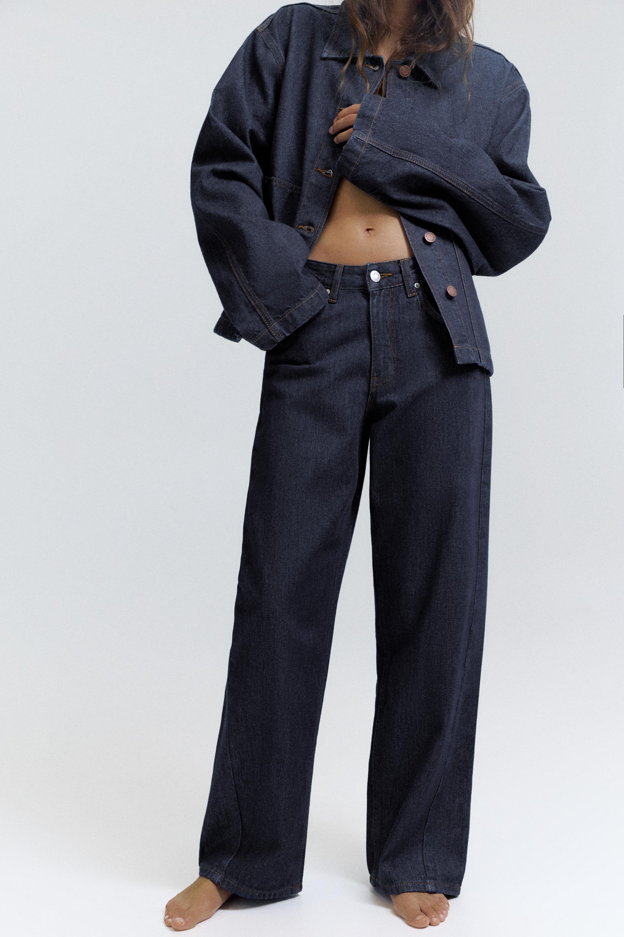 Low-rise barrel jeans — Navy