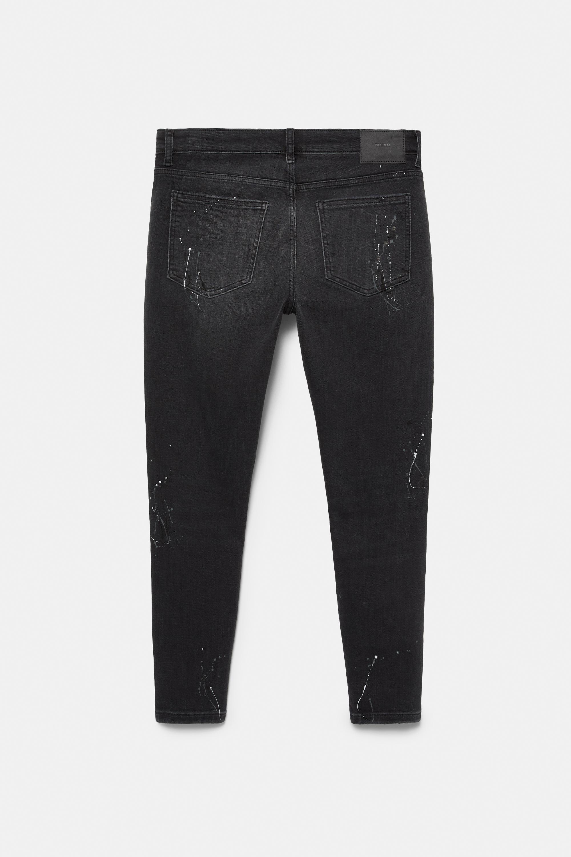 Ripped skinny jeans — Faded black