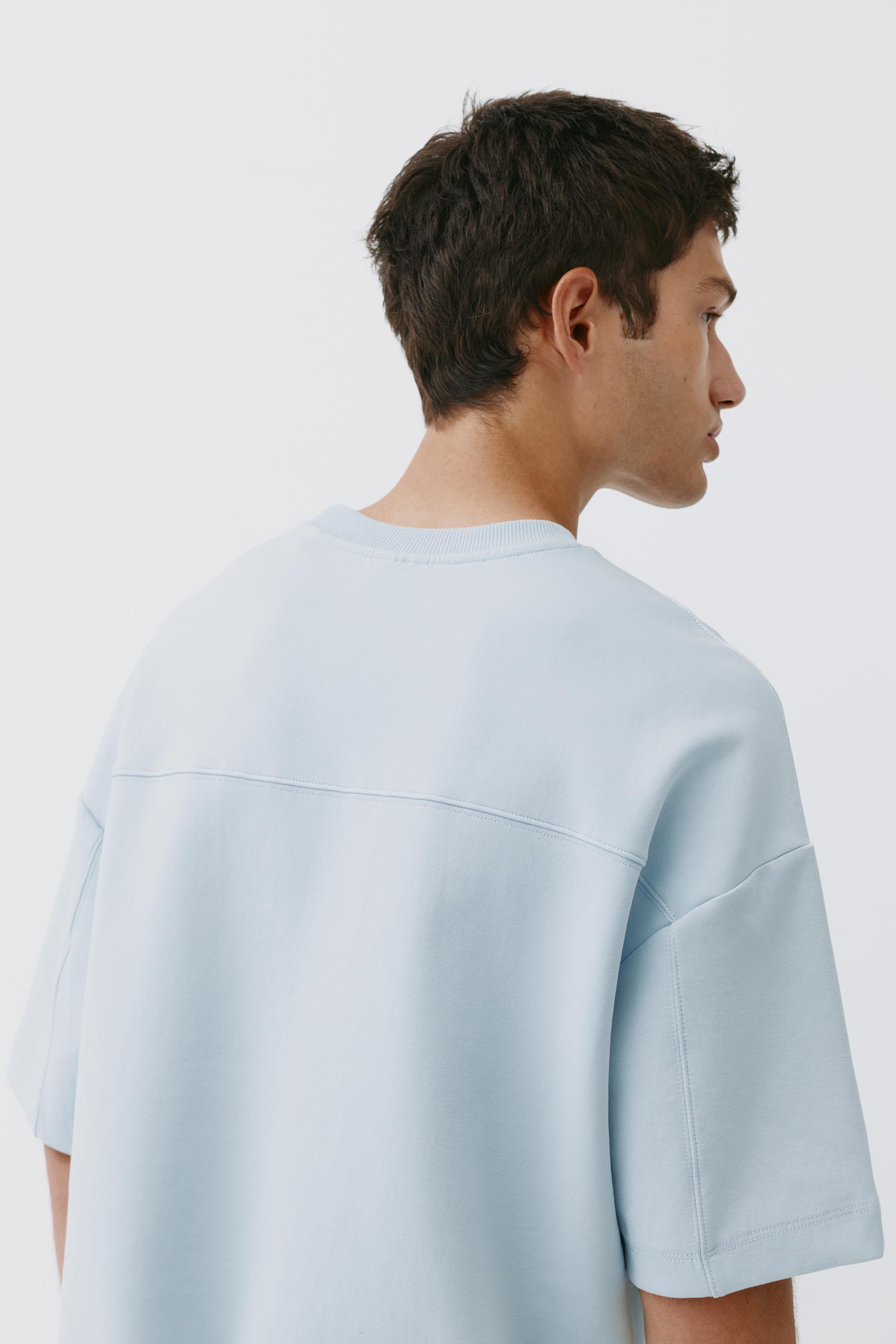 Interlock short sleeve sweatshirt — Sky blue