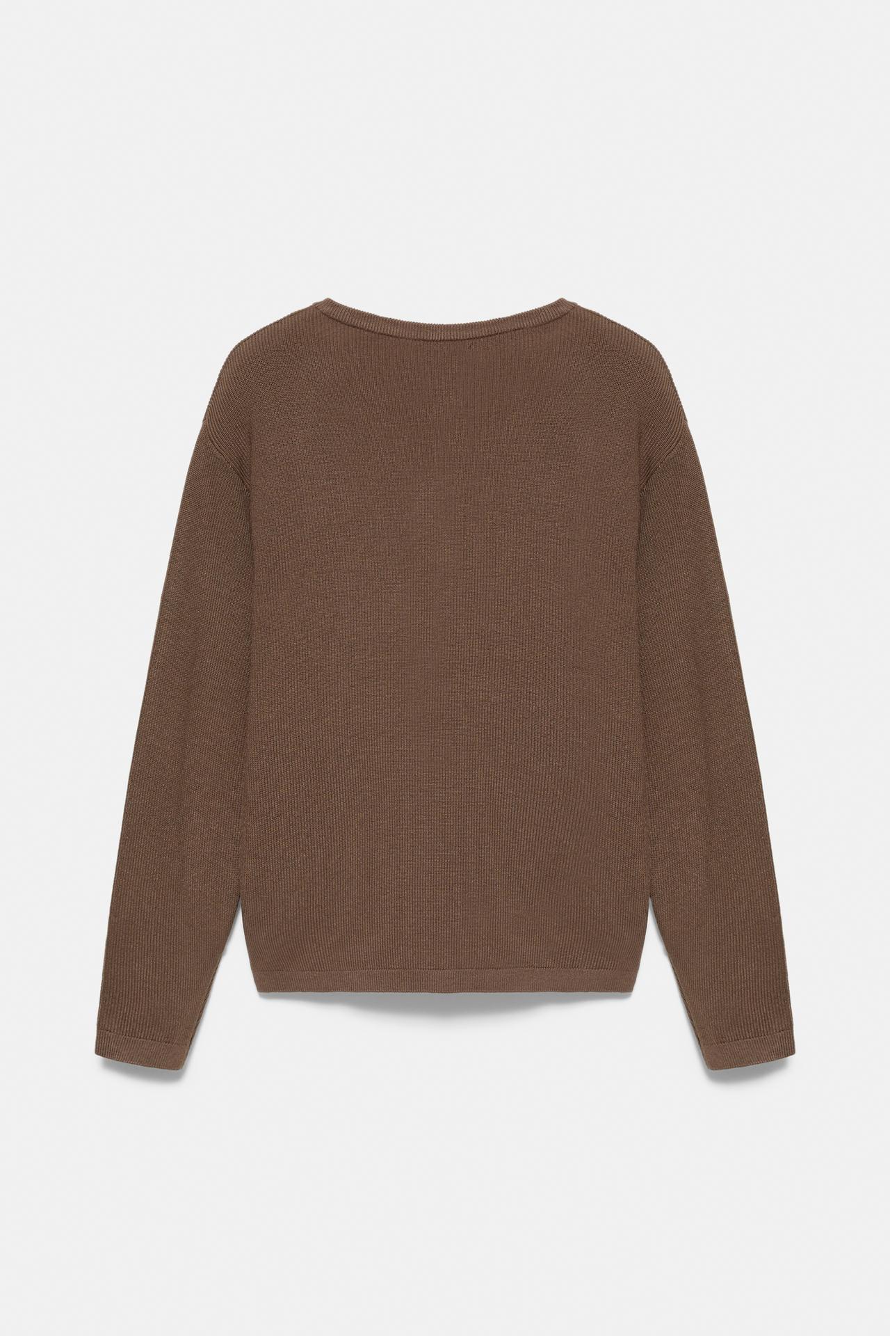 Henley collar jumper — Chocolate