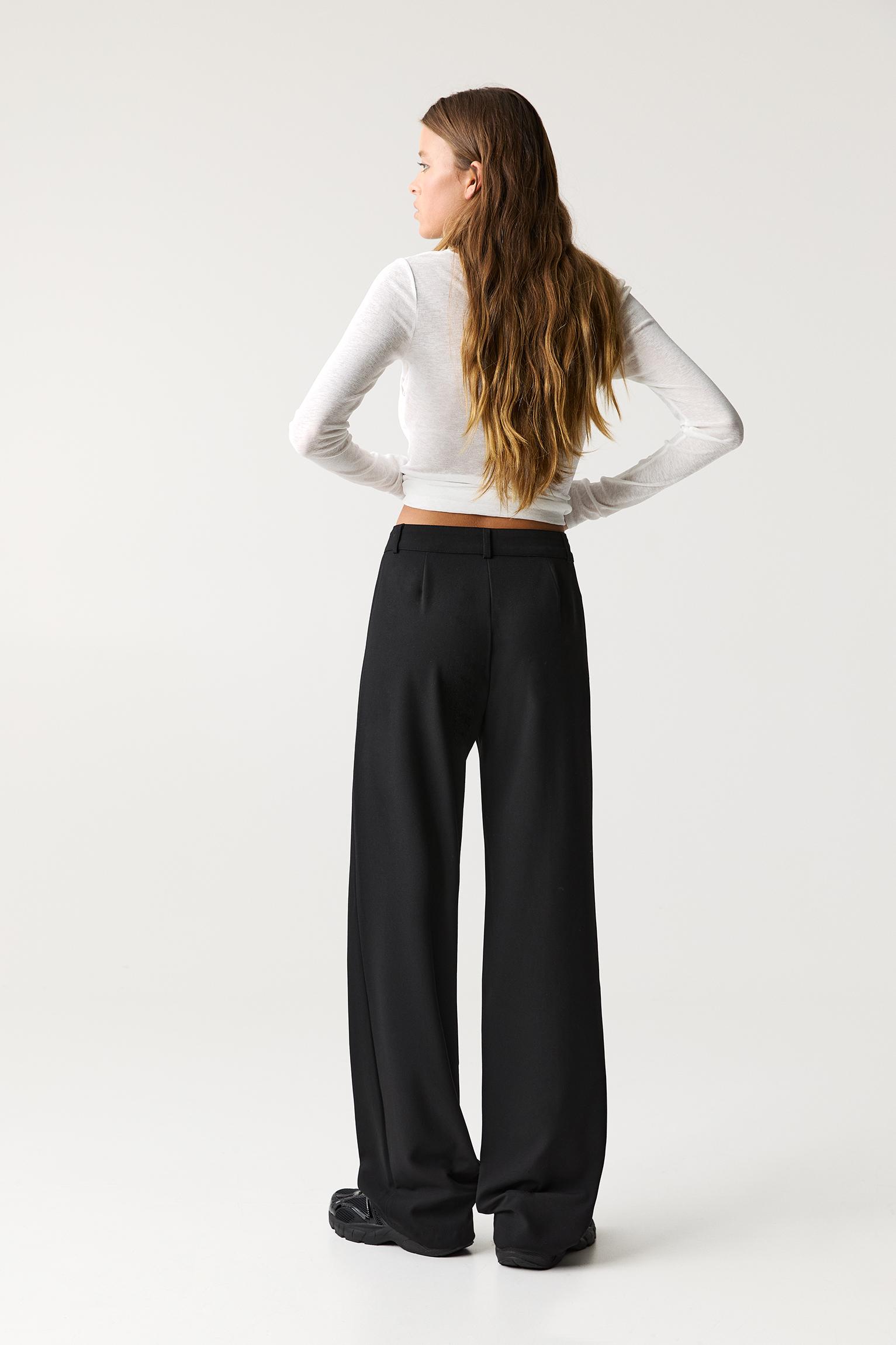 Smart trousers with seam detail — Black