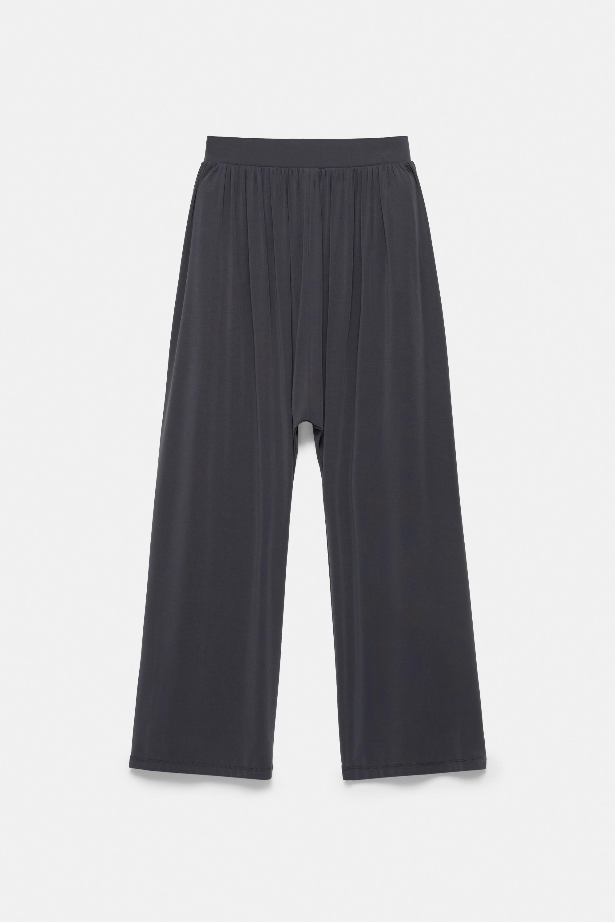 Relaxed fit cupro trousers — Dark grey