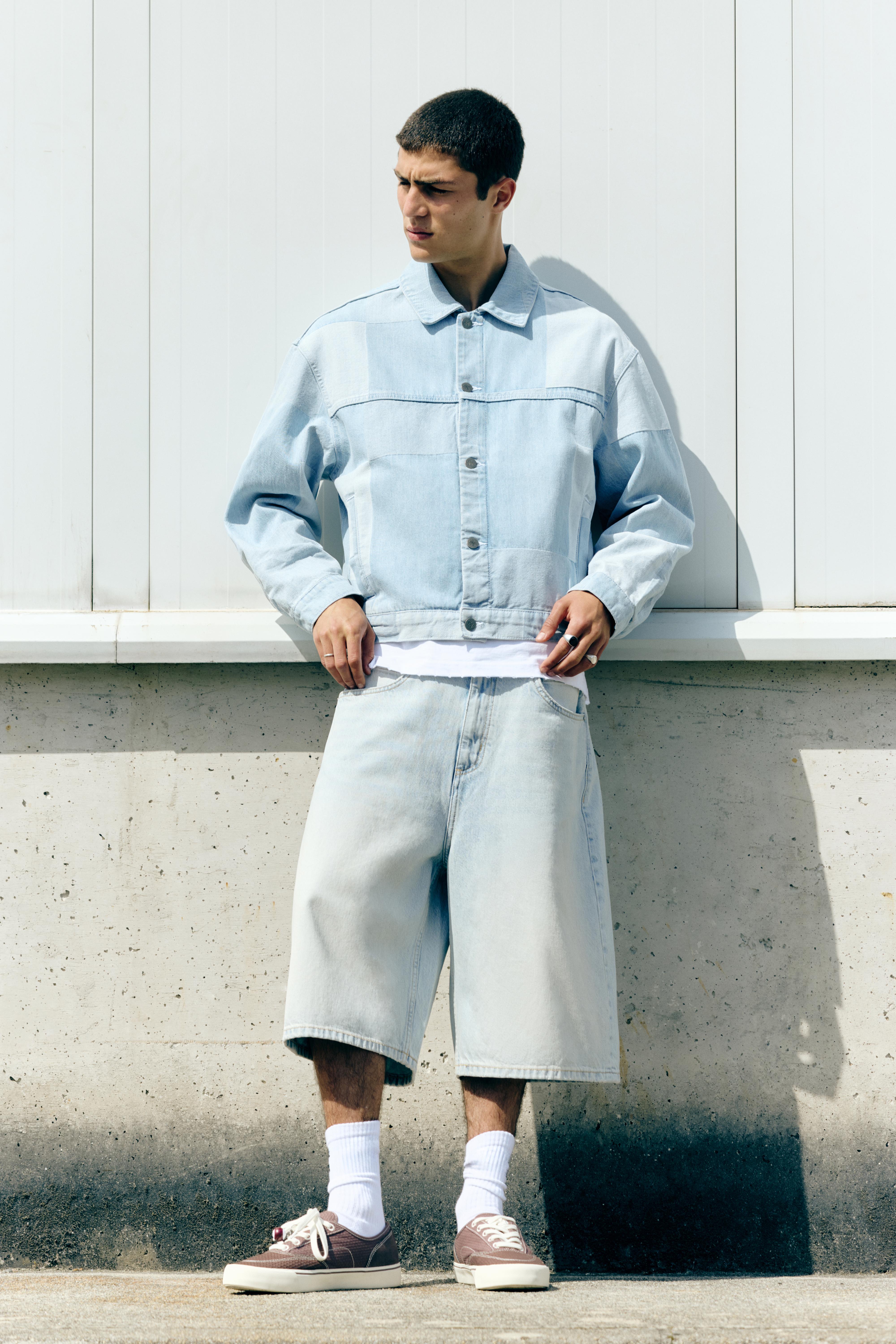 Skater denim Bermuda shorts — Pale blue