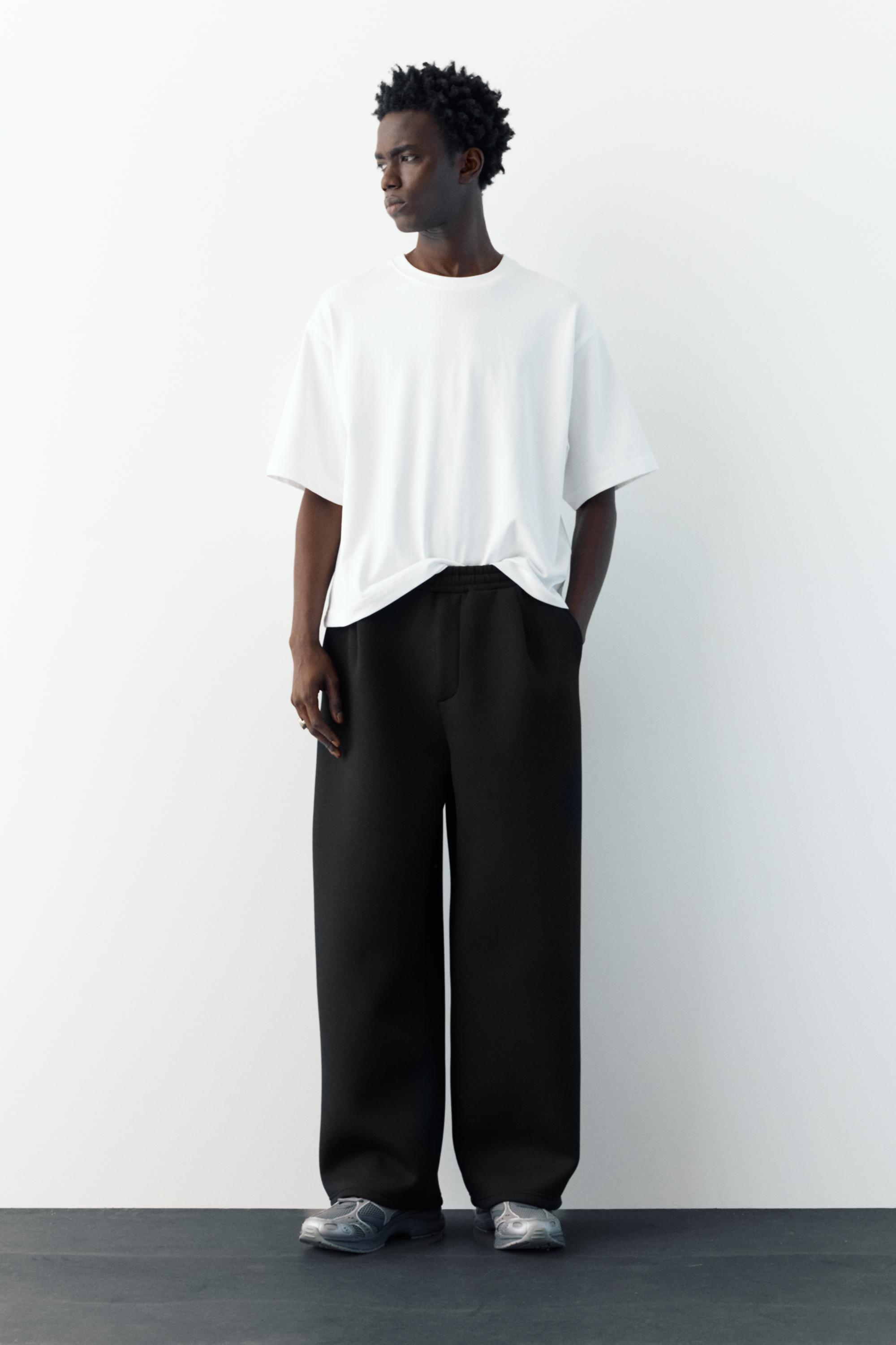 Balloon fit tracksuit bottoms — Black