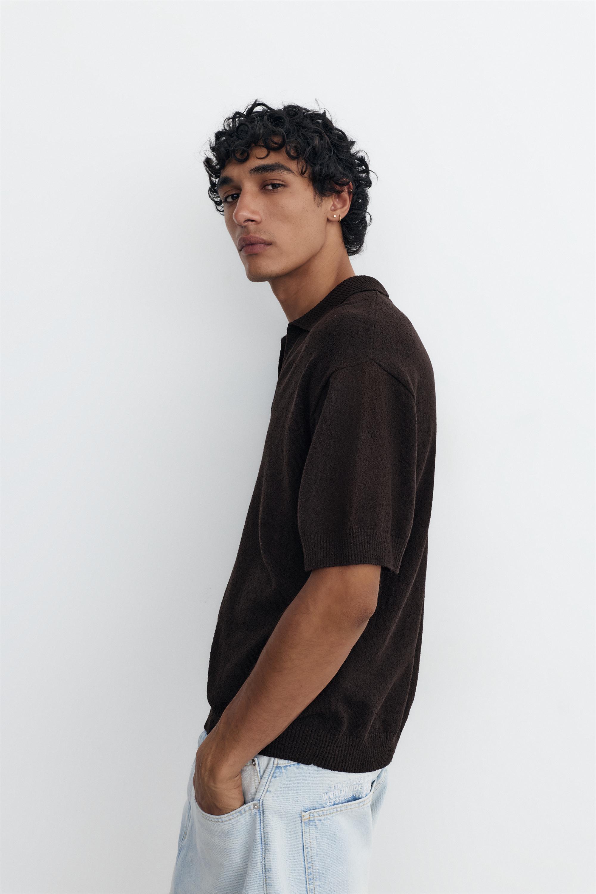 Havlu dokulu polo t-shirt - Görsel 9