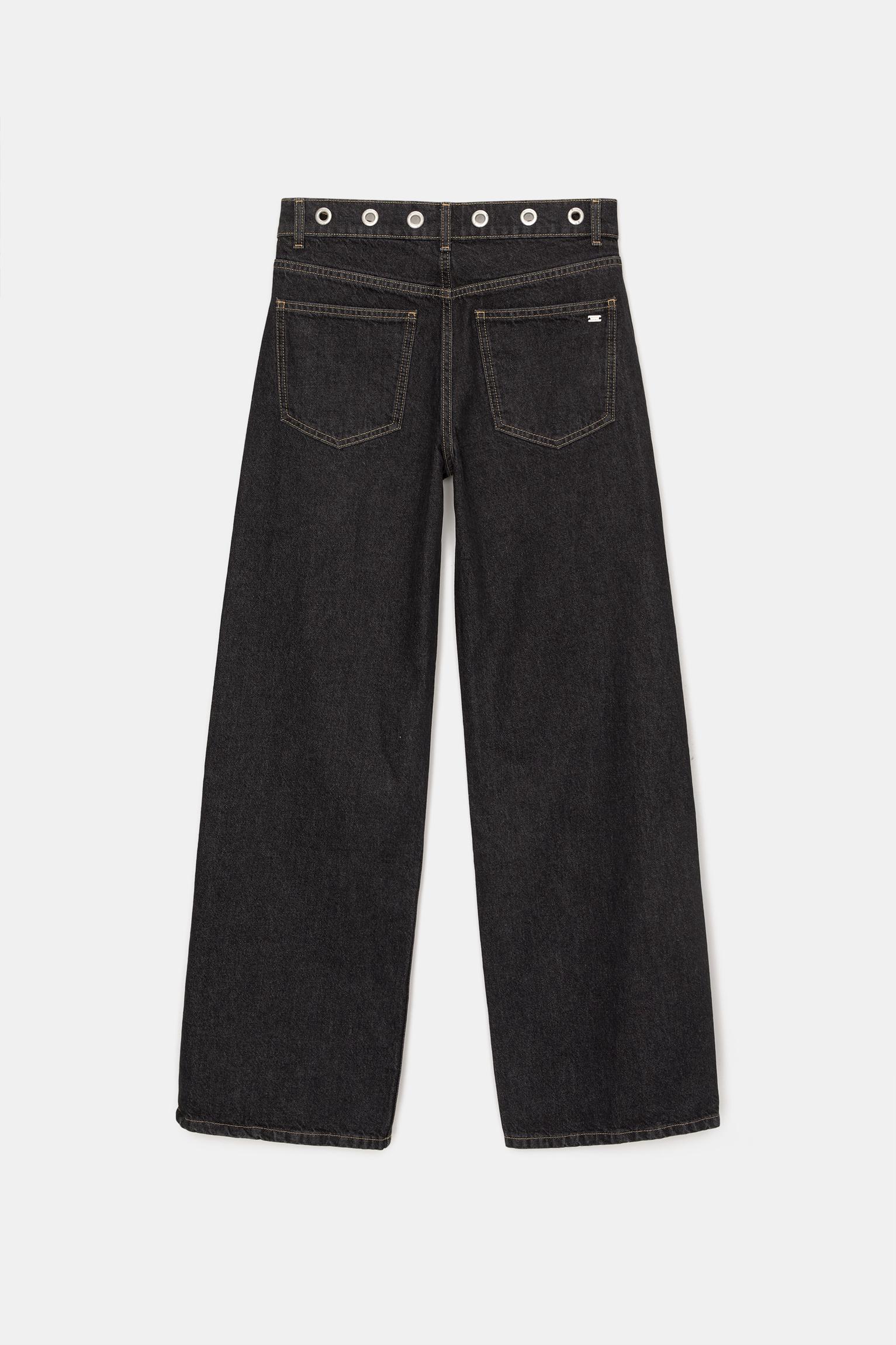 Kuşgözü detaylı wide leg jean_1