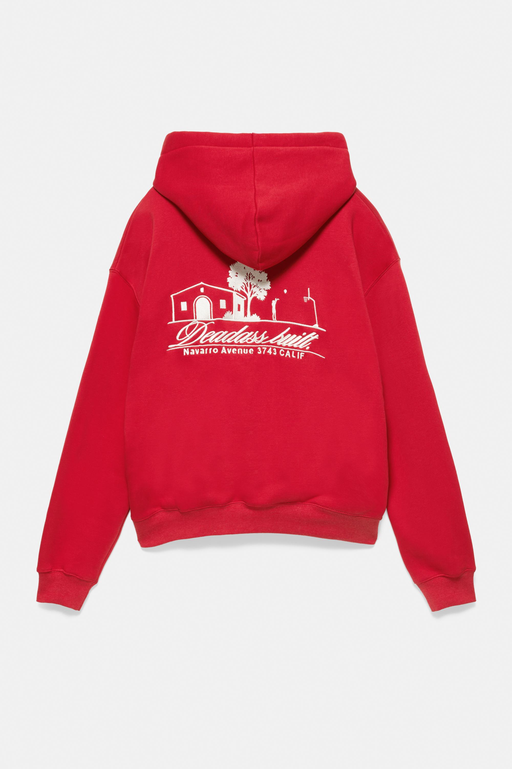 Graphic zip-up hoodie — Red