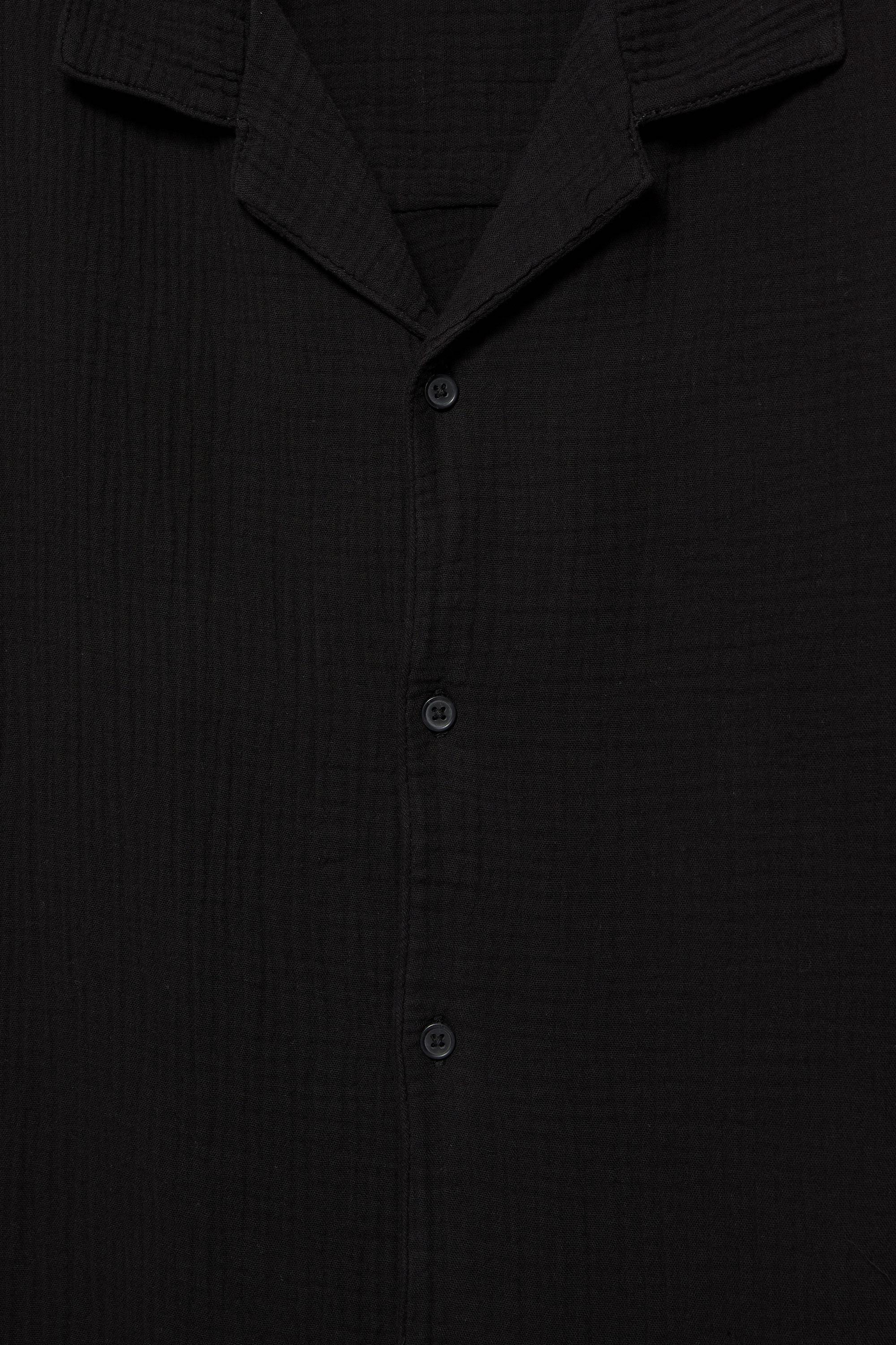 Short sleeve crepe shirt — Black