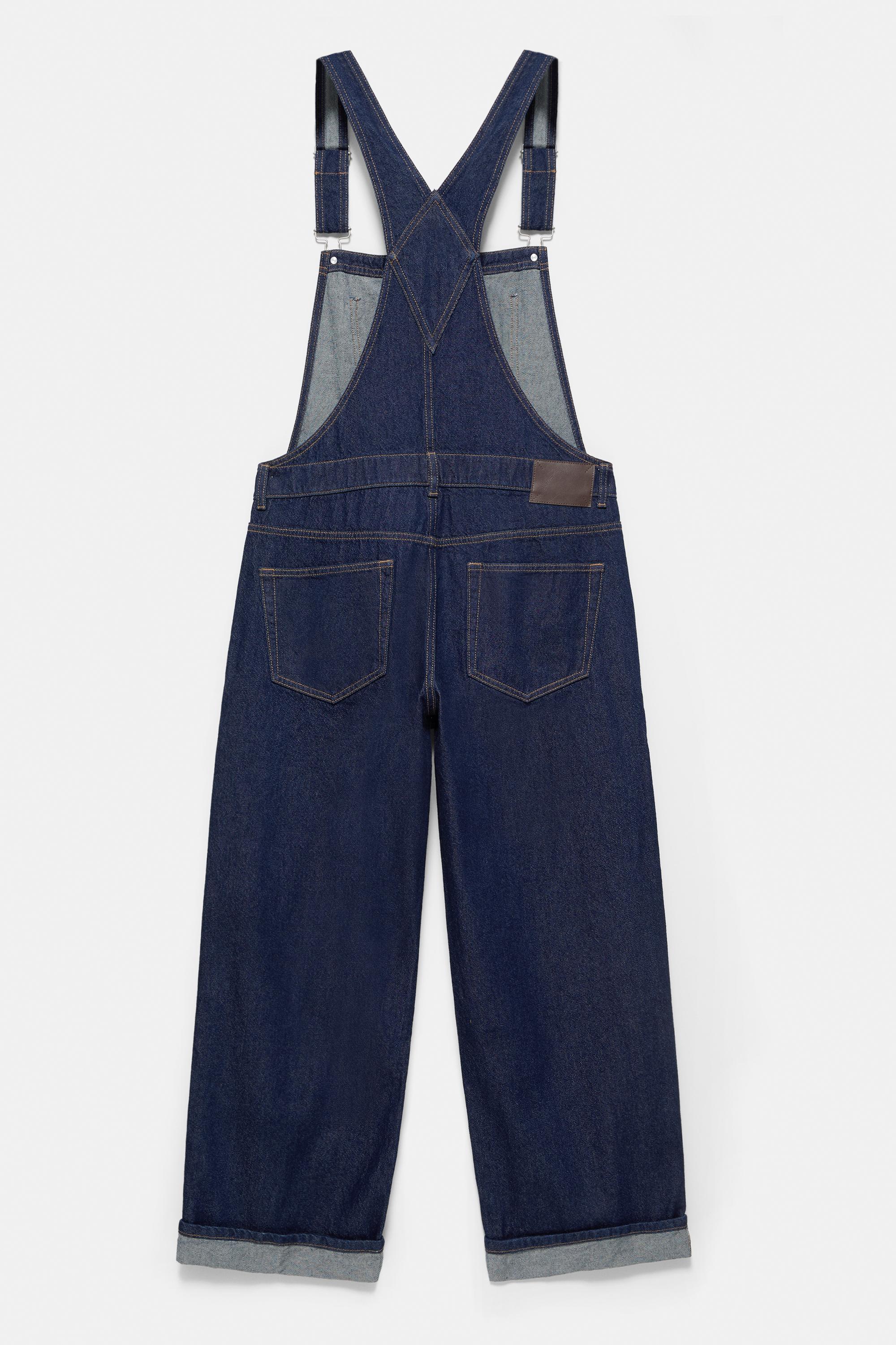 Long denim dungarees — Ink blue