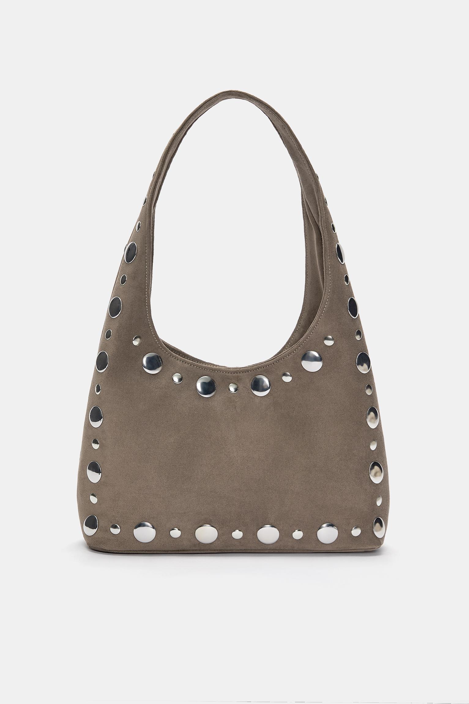 Zımba detaylı omuz çantası - Görsel 12