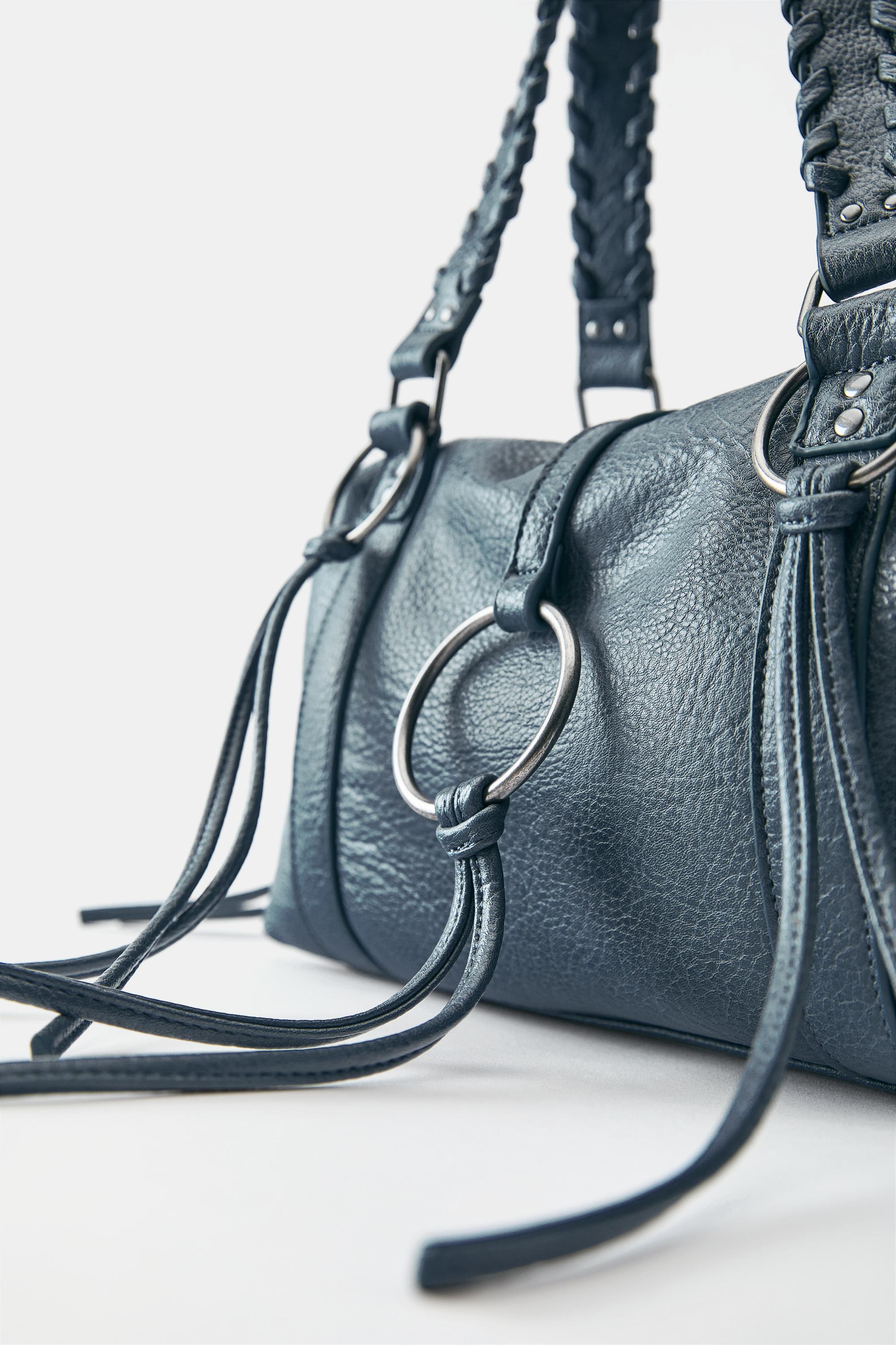 Ring detail shoulder bag — Blue