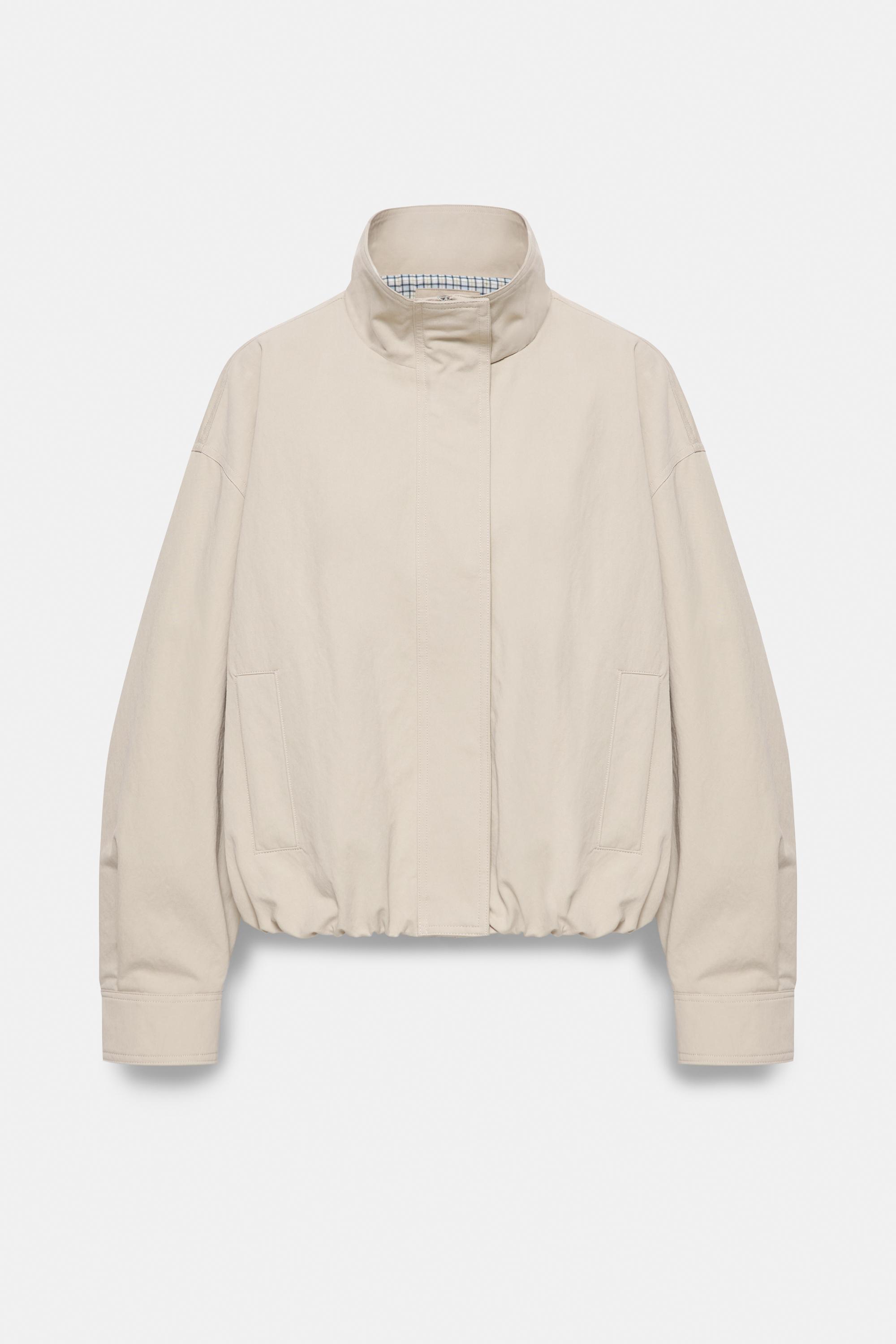 Oversize high-neck jacket — Sand