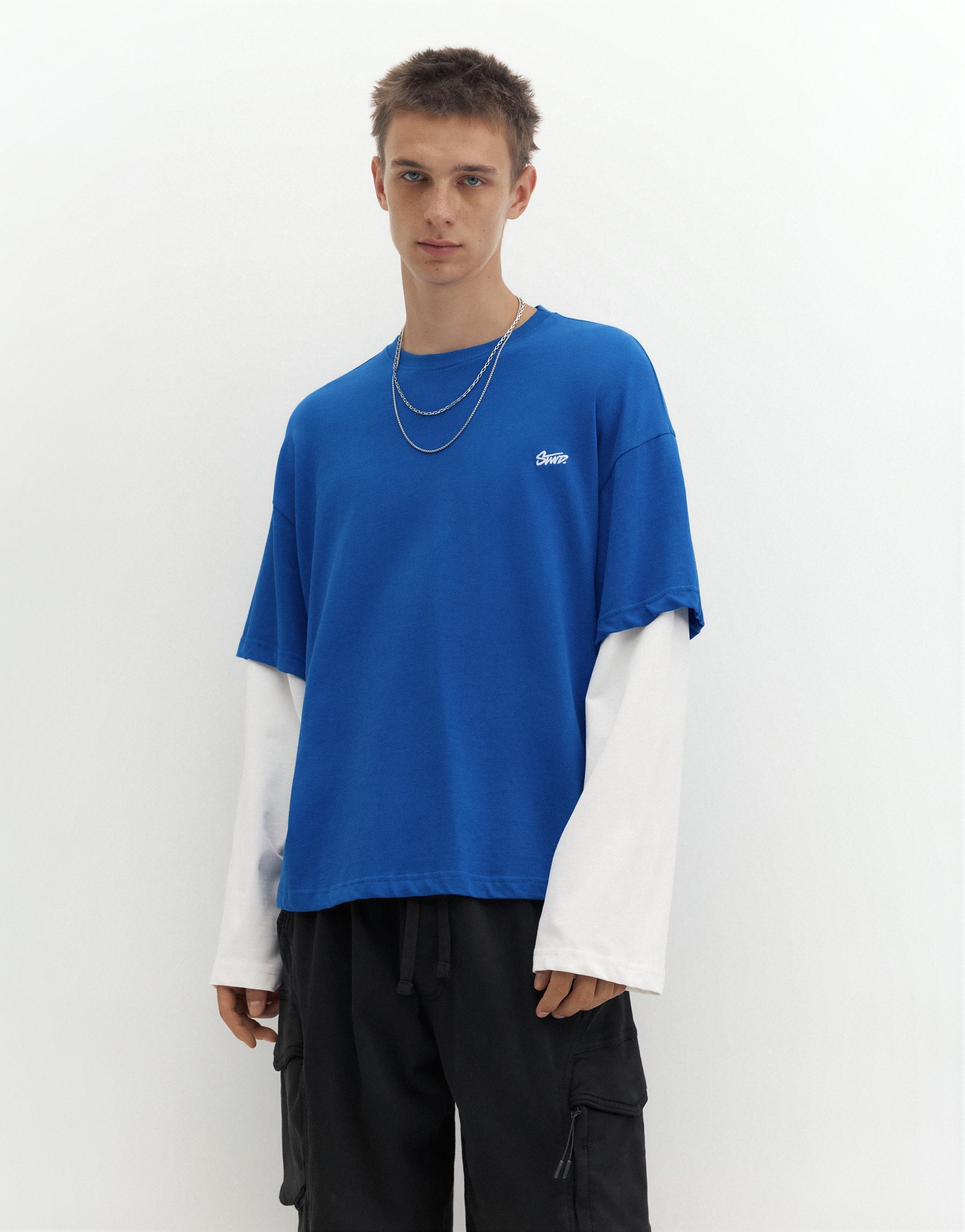 Double sleeve T-shirt — Deep blue