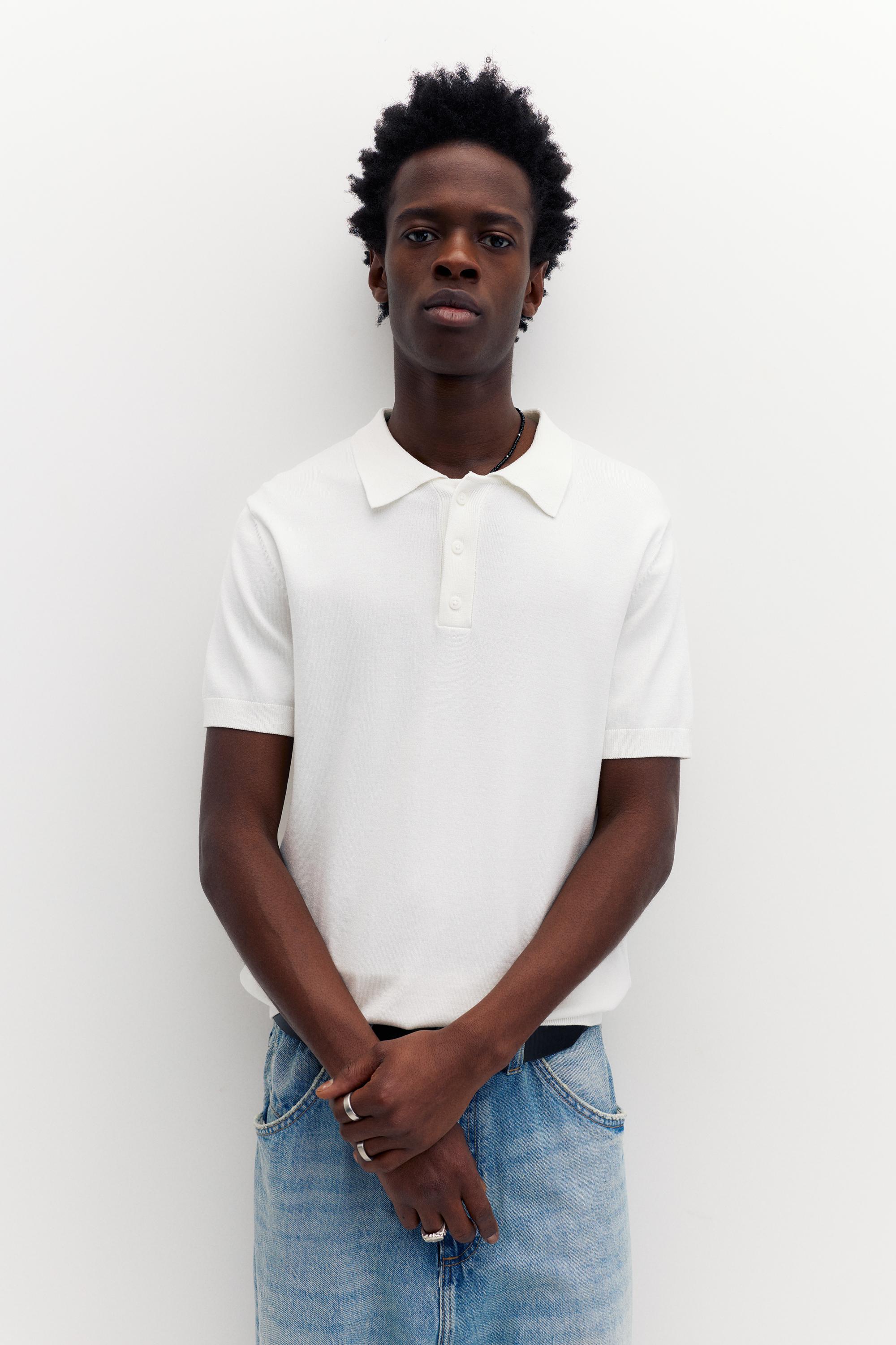 Kısa kollu örgü polo - Görsel 17